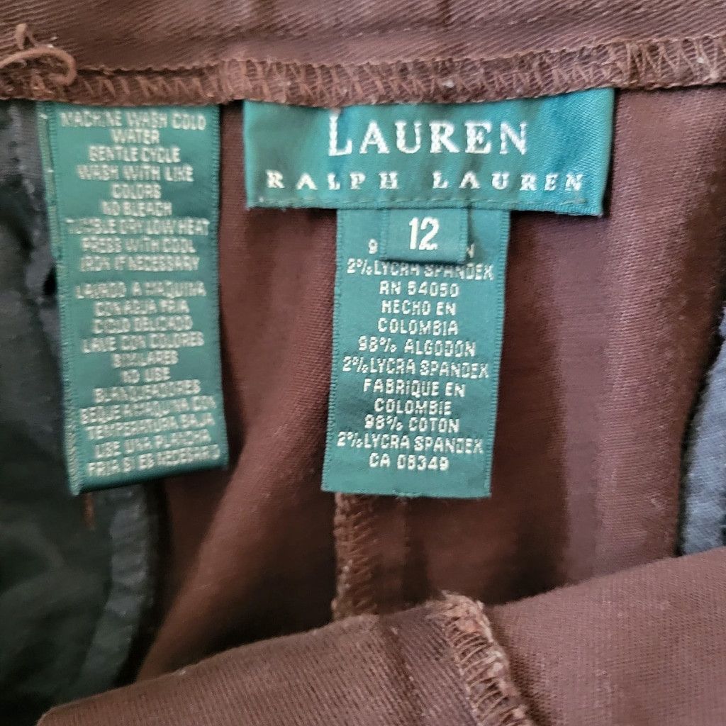 Lauren Ralph Lauren Lauren Ralph Lauren Women's Brown Fray Ankle Chino Pants 12 Size 34" / US 12 / IT 48 - 8 Thumbnail