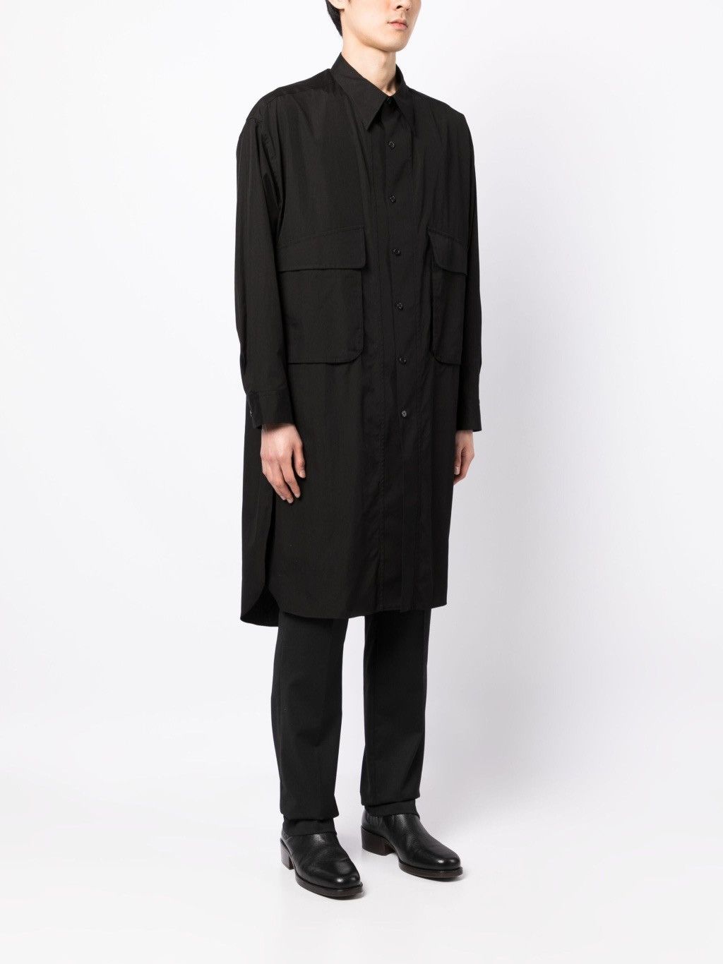 Yohji Yamamoto SS23 Yohji Yamamoto Homme Long Shirt Asymmetrical Hem Size US L / EU 52-54 / 3 - 8 Thumbnail