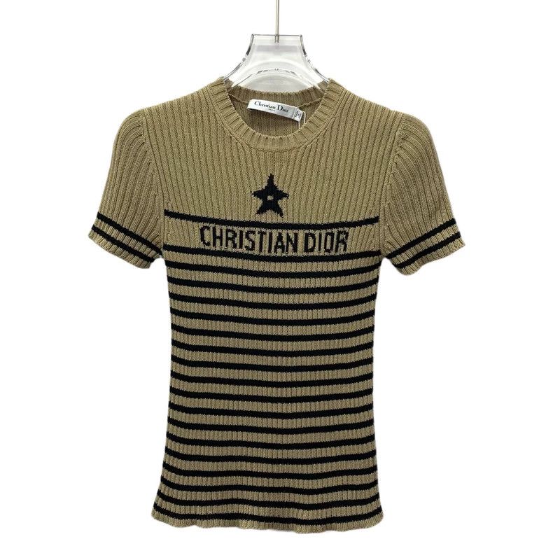 Dior Dior Dark brown striped letter inlaid cotton round-neck sh Size XS / US 0-2 / IT 36-38 - 1 Thumbnail