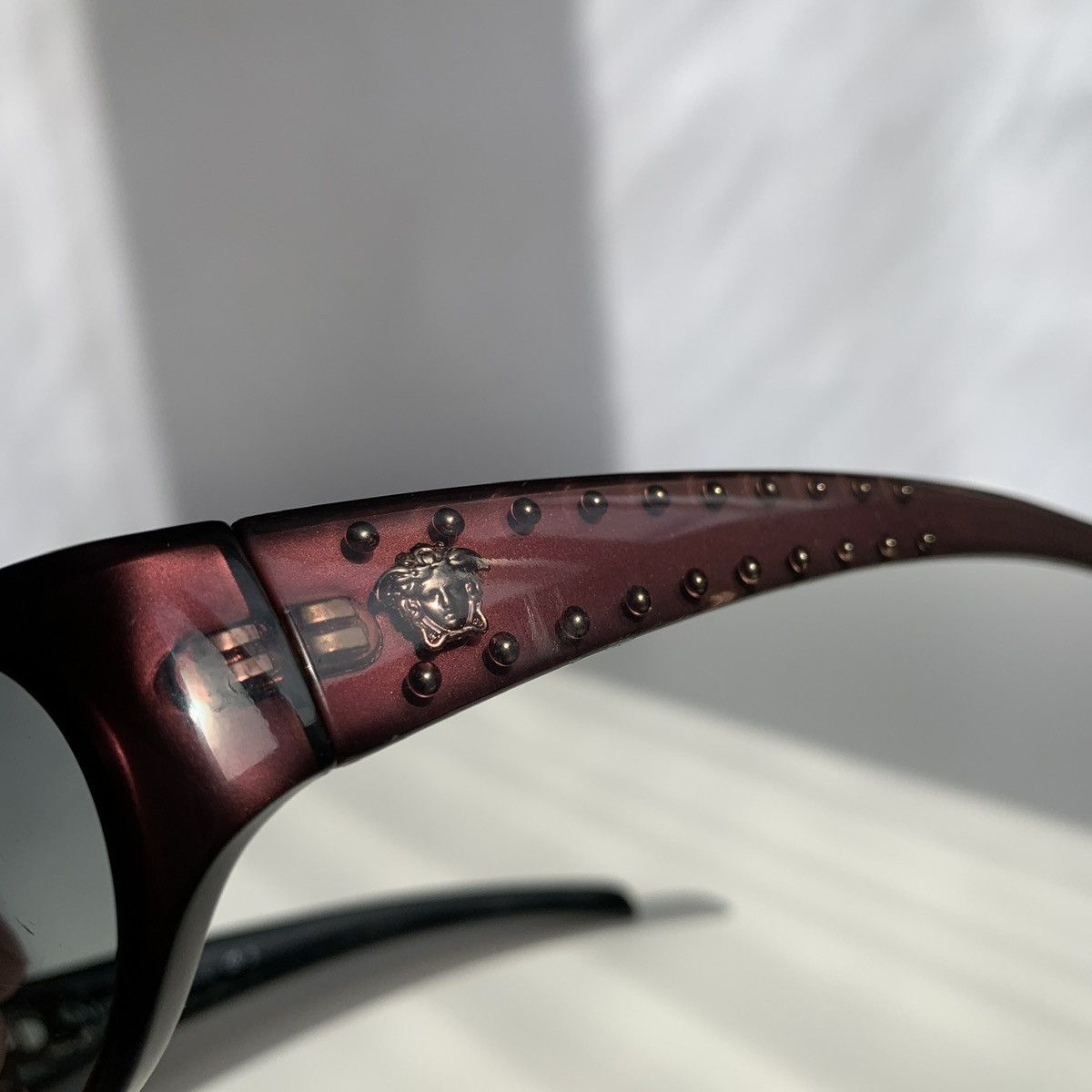 Versace Versace Oval Purple Sunglasses MOD. 435 Size ONE SIZE - 3 Thumbnail