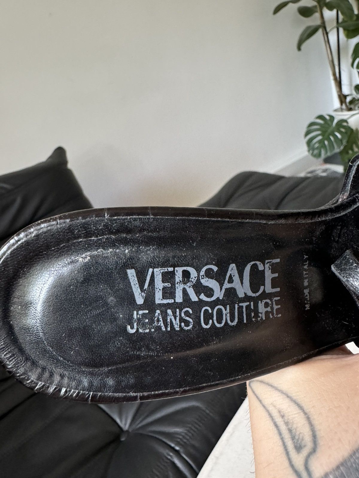 Versace Versace Jeans Couture Heels Black Leather Designer Luxury Size US 8 / IT 38 - 7 Thumbnail
