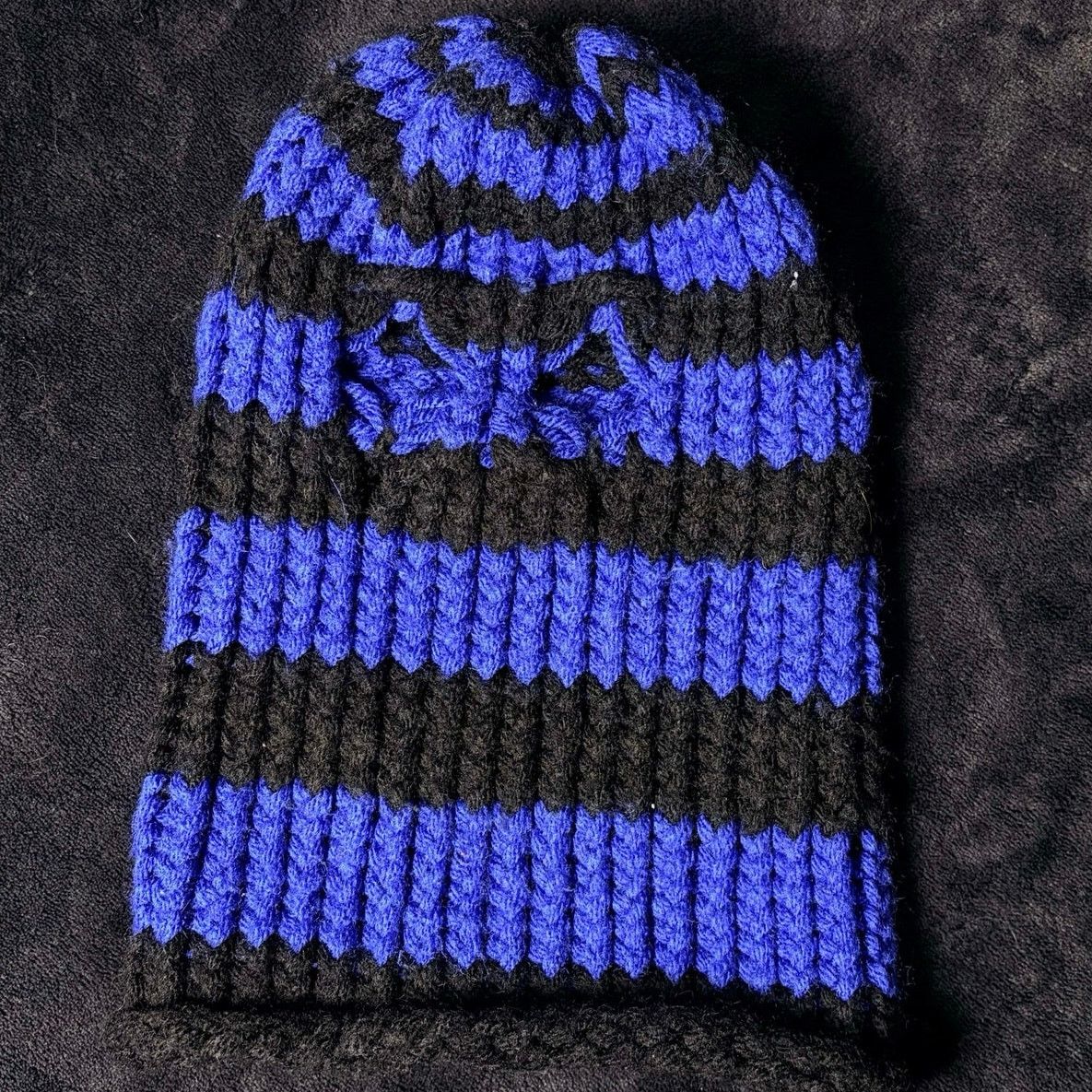 Other Black & Blue Striped Crochet Ski Mask Size ONE SIZE - 3 Thumbnail