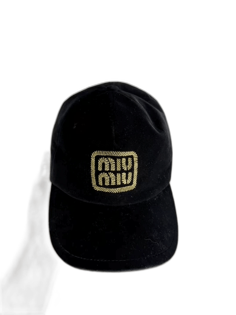 Miu Miu Miu Miu Black Velvet Baseball Cap-yf Size ONE SIZE - 1 Thumbnail