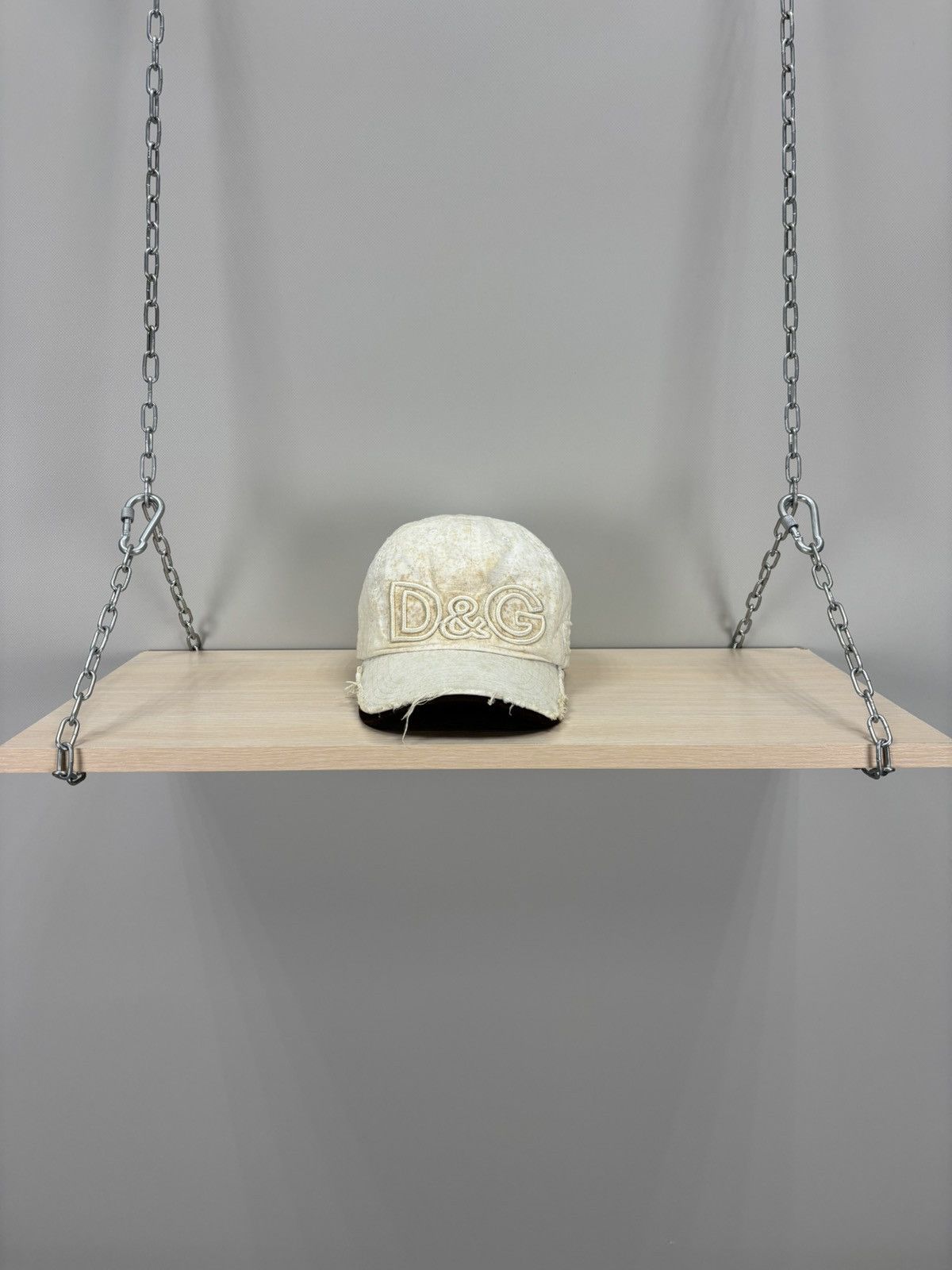 Womens vintage cap Y2K Distressed Dolce Gabbana Color Beige