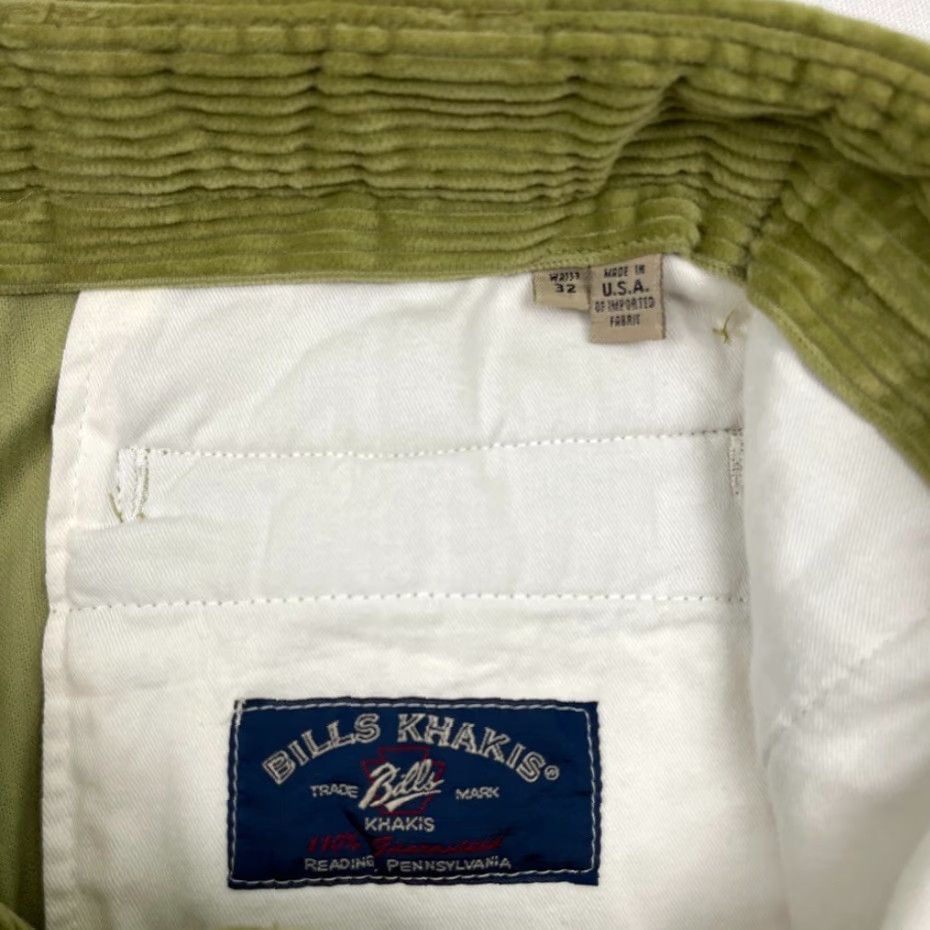 Bills Khakis Bills Khakis Pants Mens 32 x 30 Slim Taper Green 6 Wale Corduroy Prep NEW Size US 32 / EU 48 - 3 Thumbnail