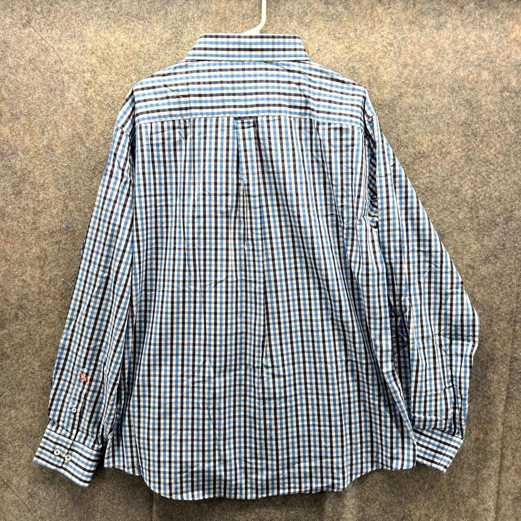 Vintage Pennington Bailes Shirt Men XL Check Blue Plaid Button Down Dress Shirt XL Size 46R - 2 Thumbnail