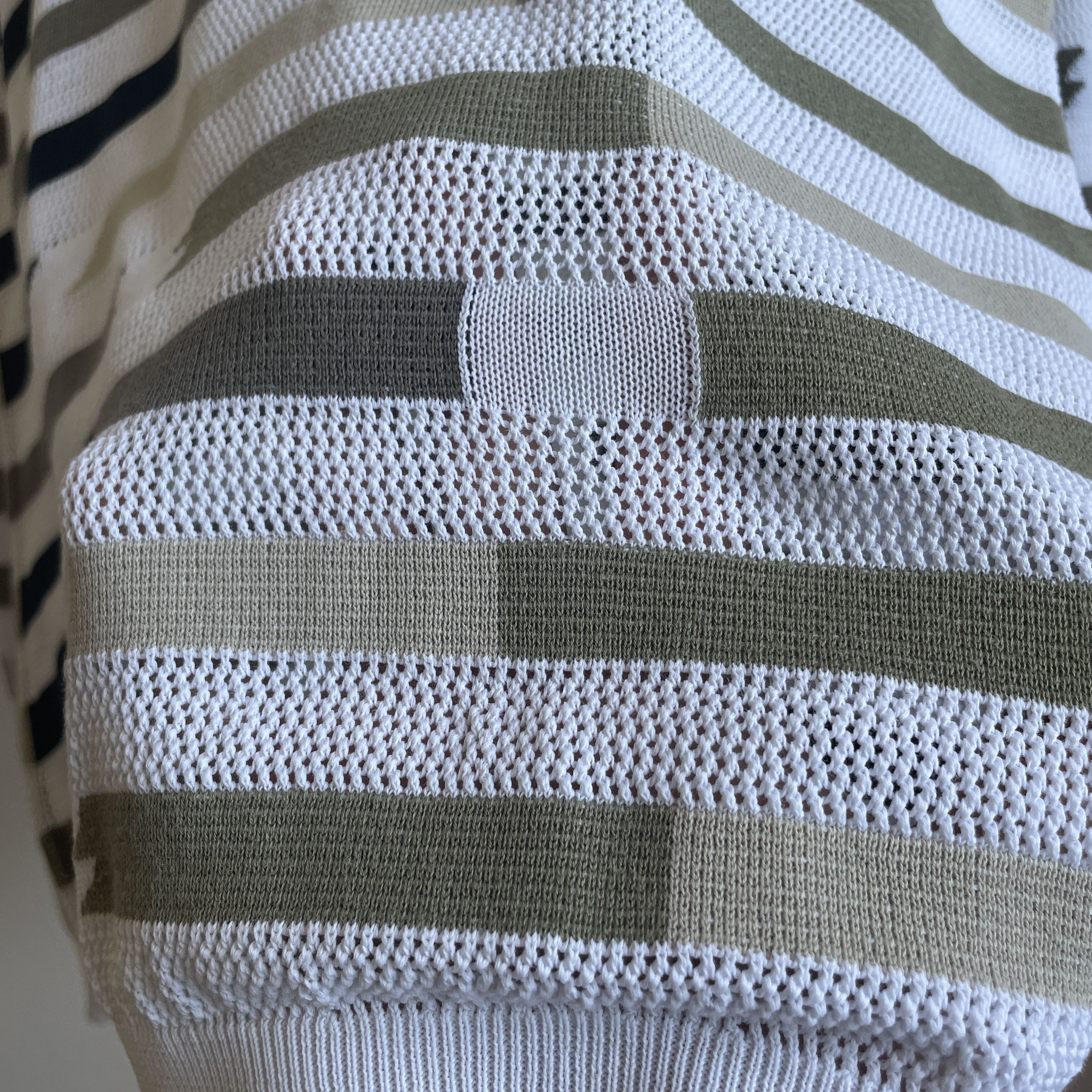 Ermanno Scervino Ermanno Scervino Striped Mesh Knit Cotton Sweater Size US M / EU 48-50 / 2 - 4 Thumbnail