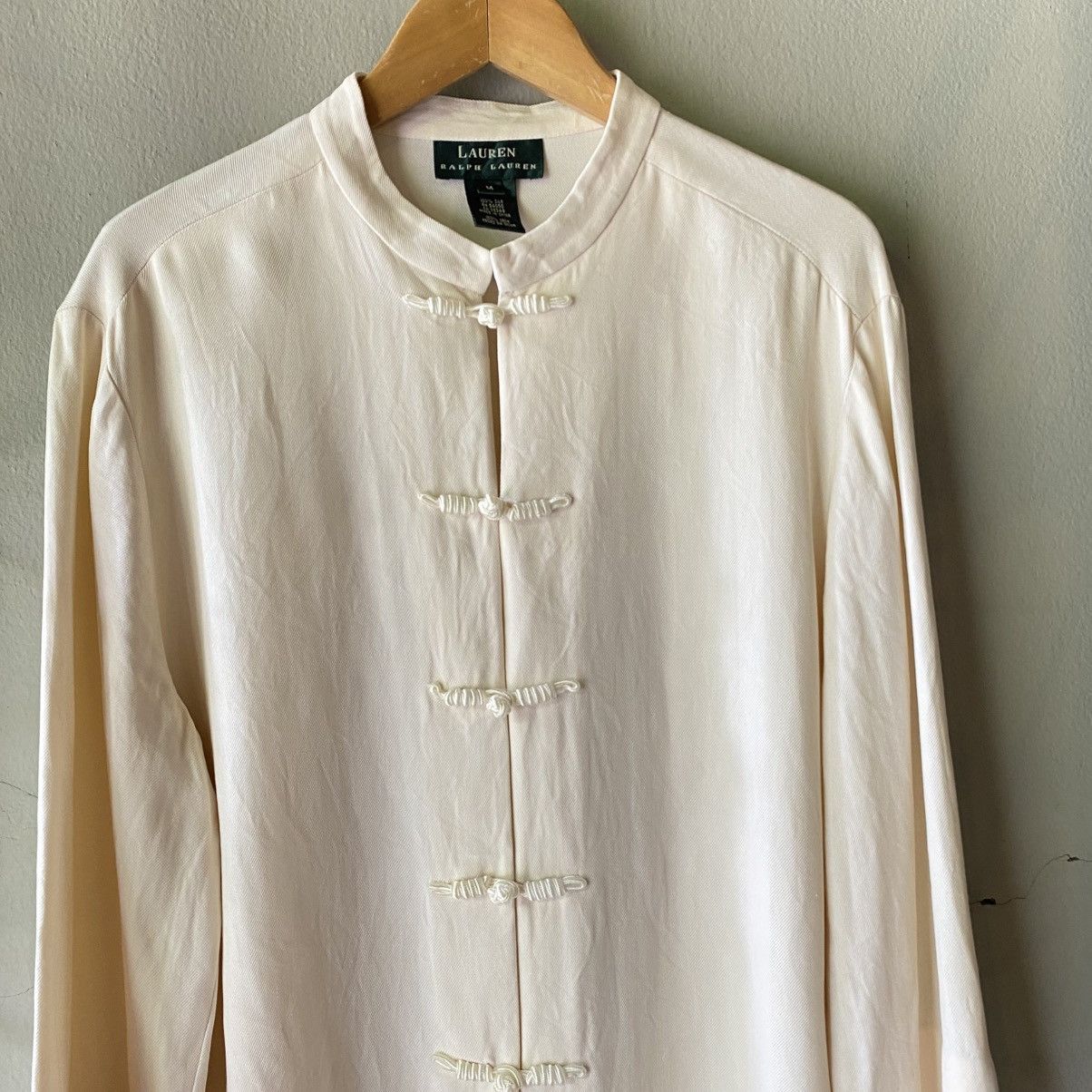 Designer × Japanese Brand LAUREN RALPH LAUREN Elegant Soft Chinese Knot Button Blouse Size M / US 6-8 / IT 42-44 - 3 Thumbnail