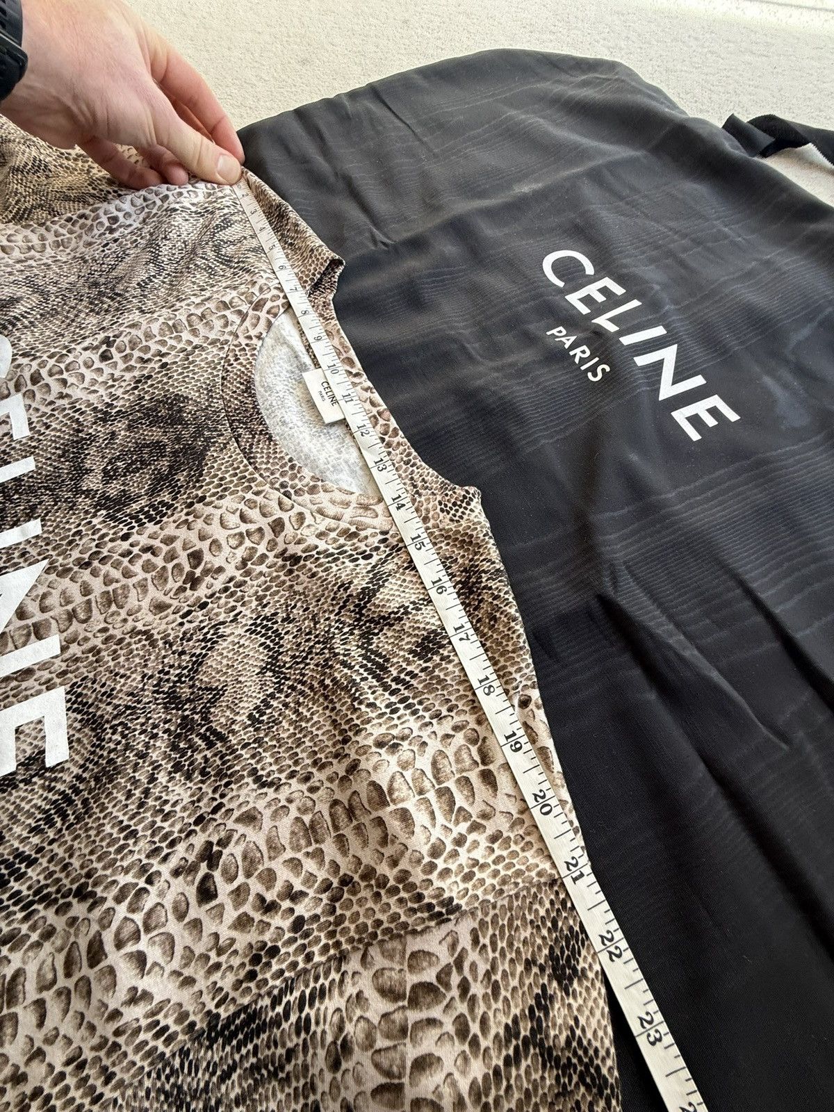 Celine Rare Celine snakeskin logo T shirt Hedi Slimane grail L BNWT Size US L / EU 52-54 / 3 - 5 Thumbnail