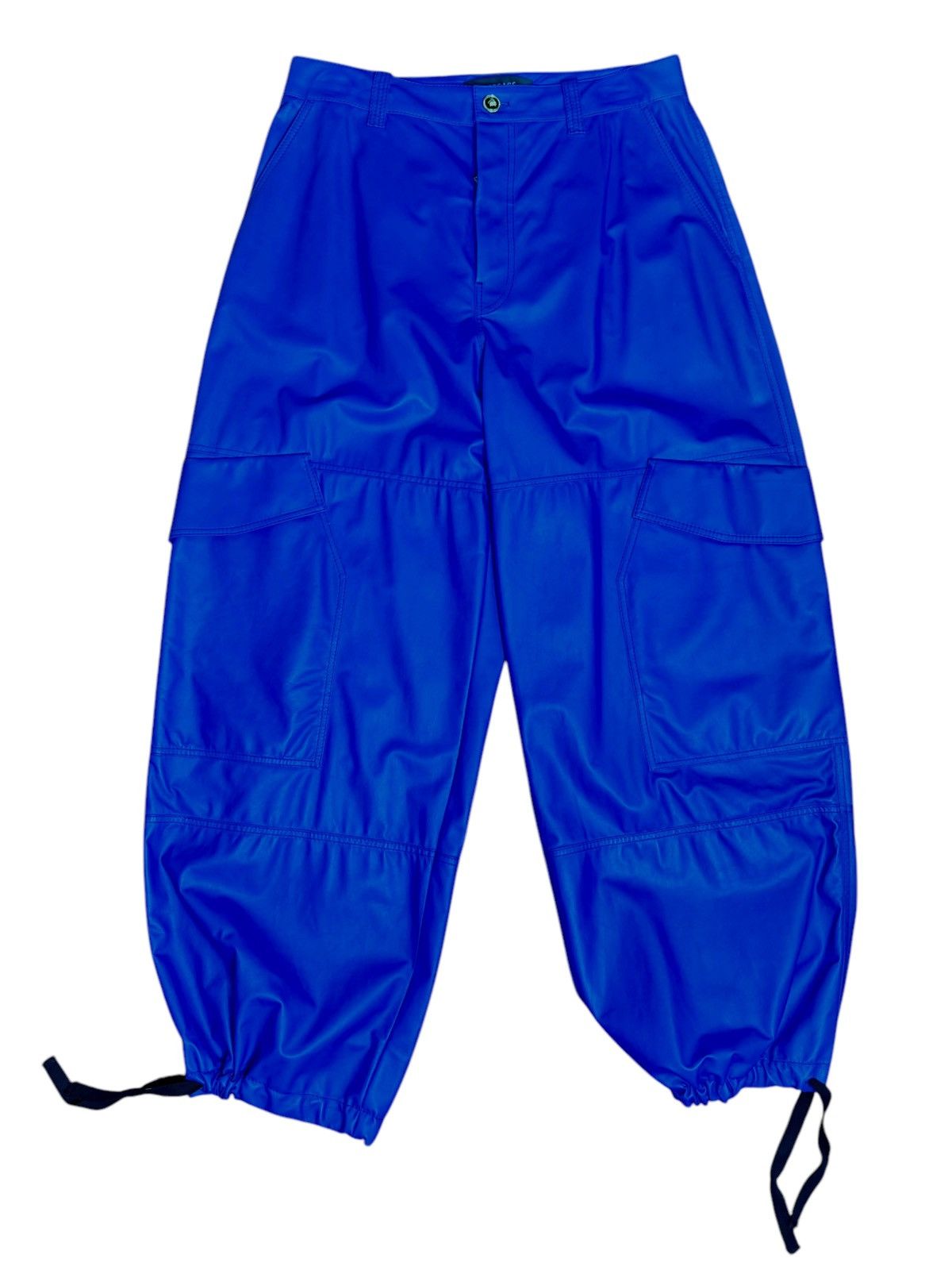 Versace Versace Leather Cargo Pants - Electric Blue Size US 33 - 1 Thumbnail