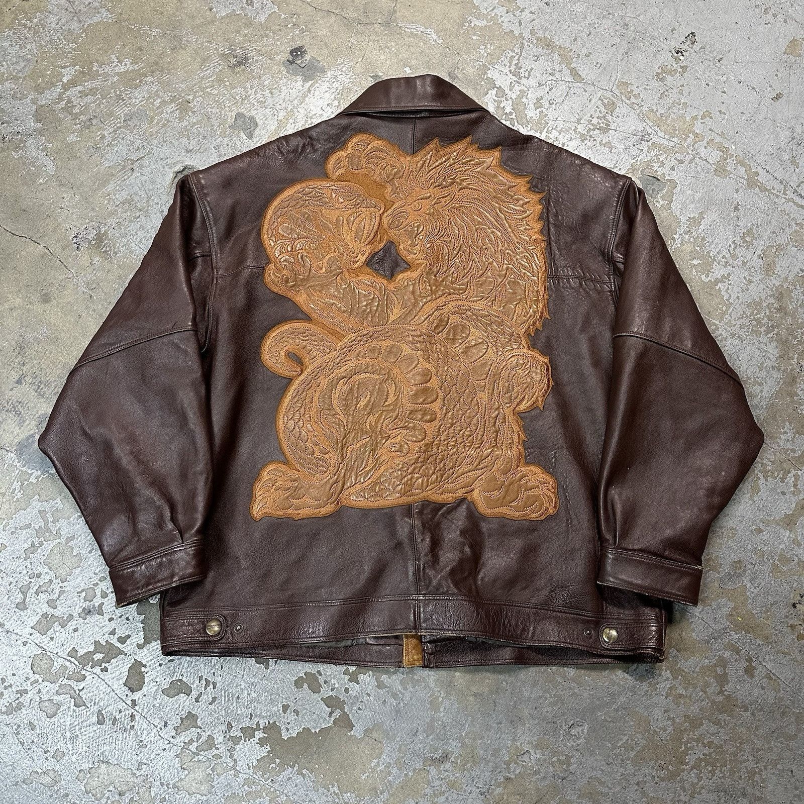 Leather × Pelle Pelle × Vintage Vintage Pelle Pelle Marc Buchanan Brown Leather Jacket Sz 50 Size US XXL / EU 58 / 5 - 1 Thumbnail