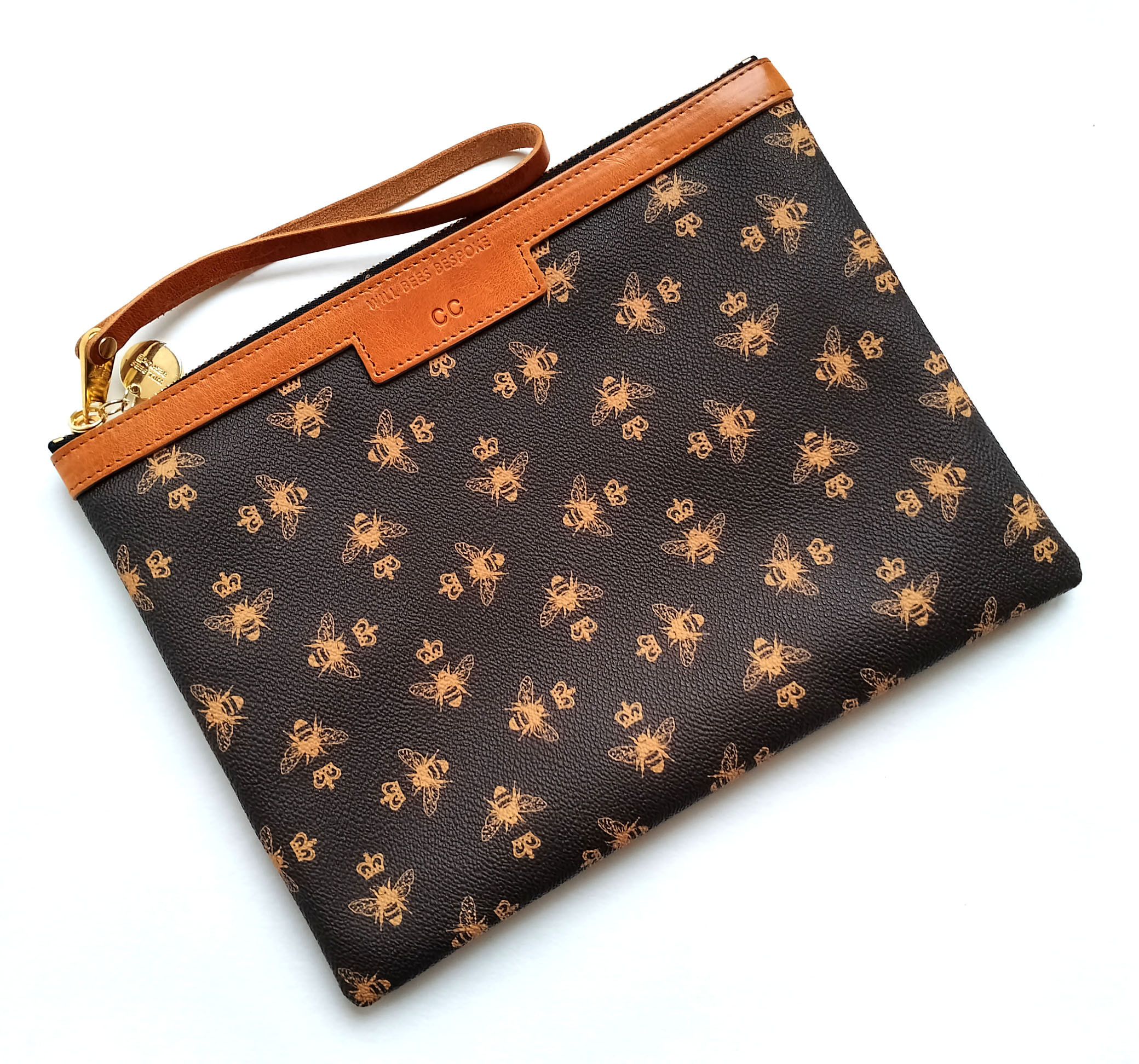 Other Will Bees Bespoke Clutch Bag, Bee Print, Personalized Size ONE SIZE - 1 Thumbnail