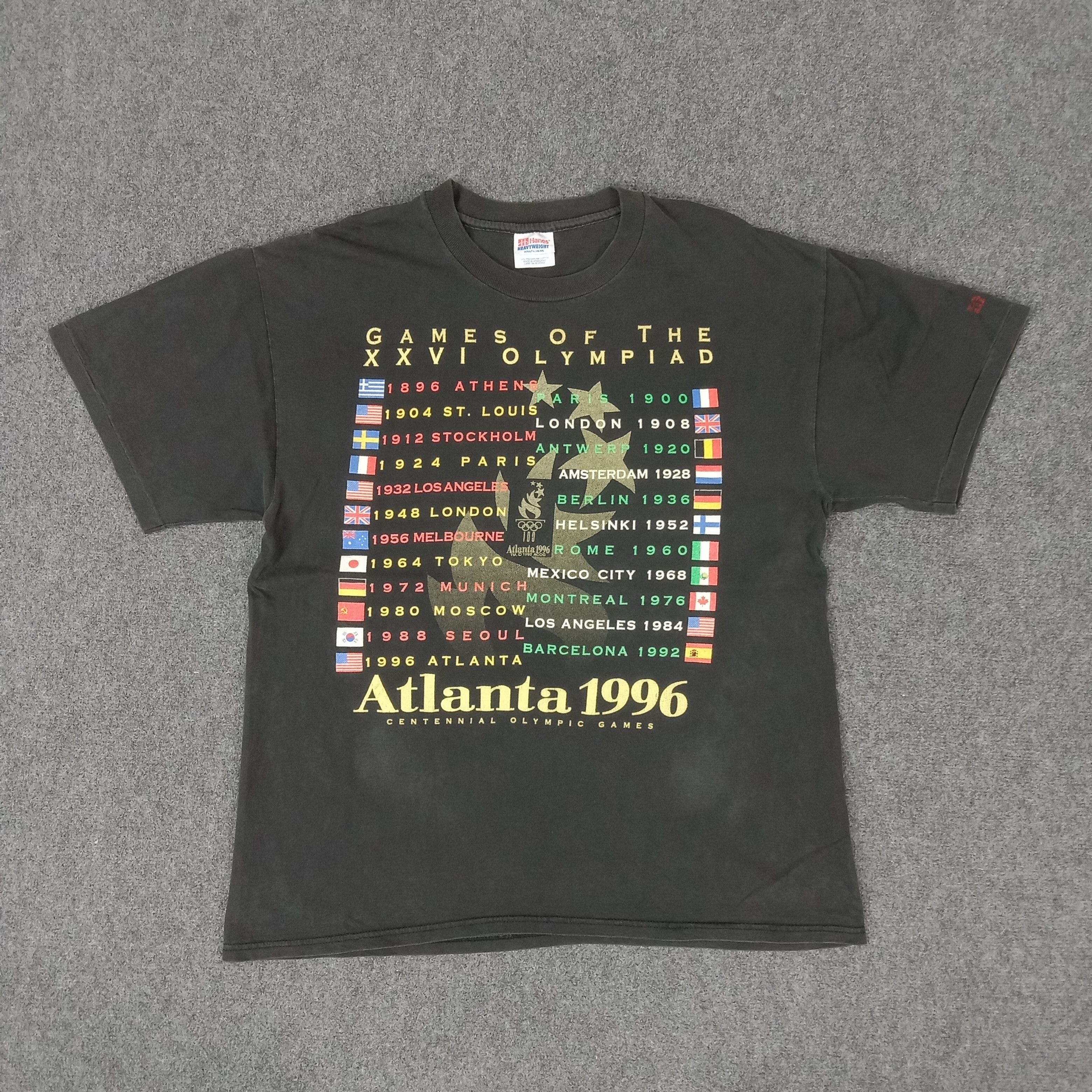 USA Olympics × Vintage Vintage 90's Olympic Atlanta 1996 Sport Style Tshirt Size US L / EU 52-54 / 3 - 1 Thumbnail