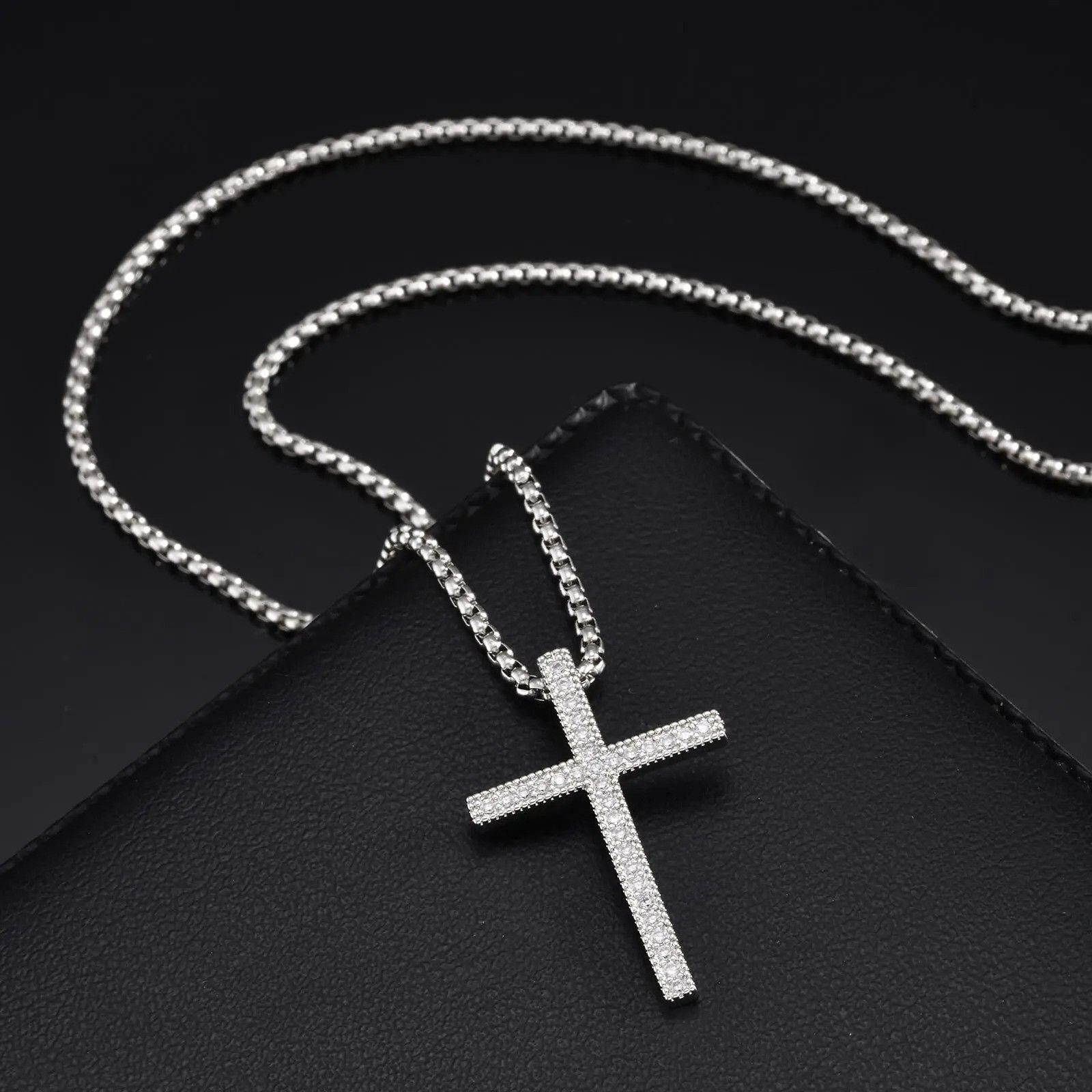 Jewelry Zircon Cross Pendant Necklace Size ONE SIZE - 4 Thumbnail