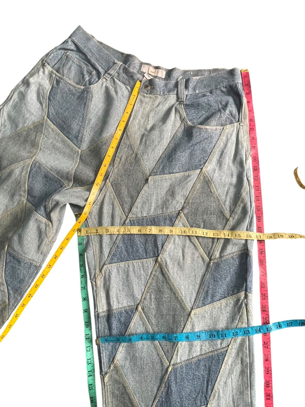 Indigo × Vintage Vintage Indigo Gold Custom Patch Denim Size US 41 - 13 Thumbnail