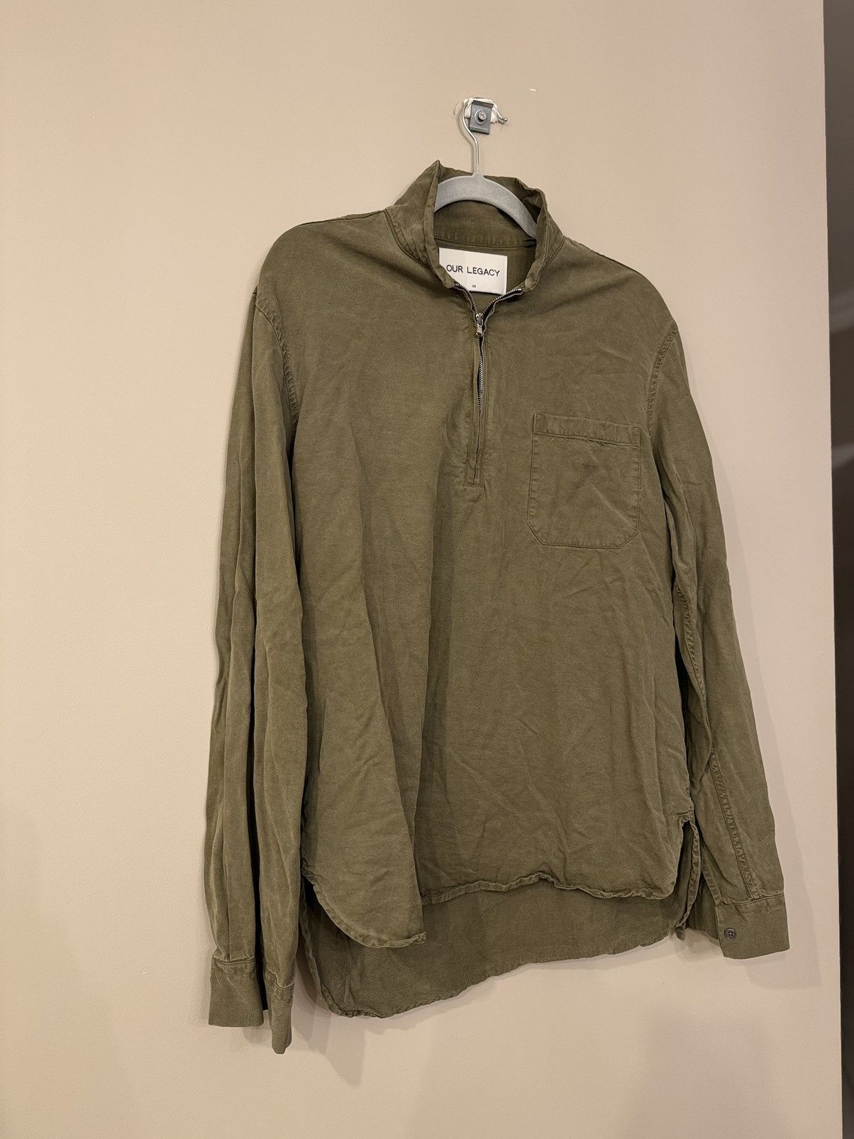 Our Legacy Our Legacy shirting Zip 1/4 khaki vintage Lampo Size US M / EU 48-50 / 2 - 2 Thumbnail