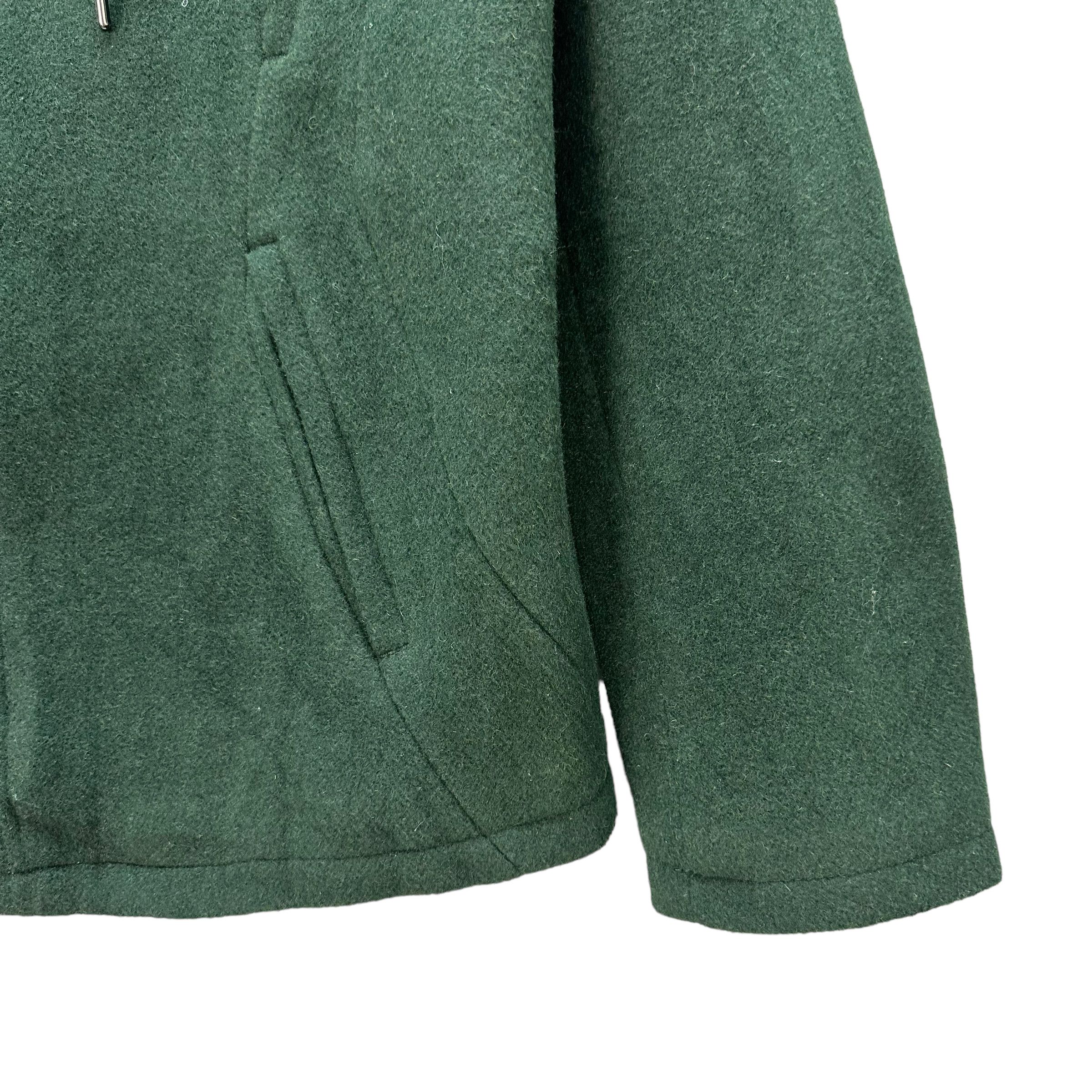 Tornado Mart TORNADO MART GREEN WOOL HOODED ASYMMETRIC JACKET #8330-004 Size L / US 10 / IT 46 - 5 Thumbnail
