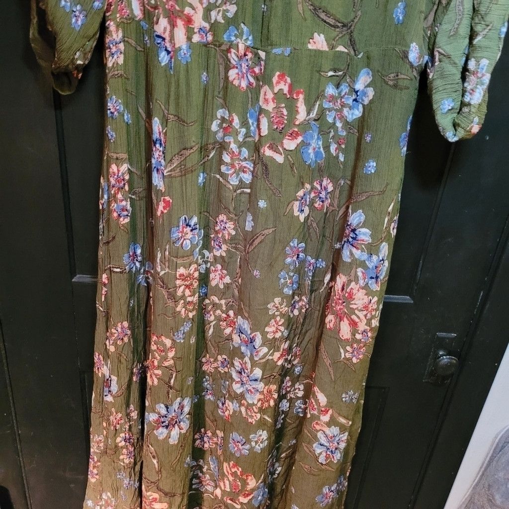 Common Projects Woman Within,maxi dress.green green floral, nwot, Size 14 Size XL / US 12-14 / IT 48-50 - 9 Thumbnail