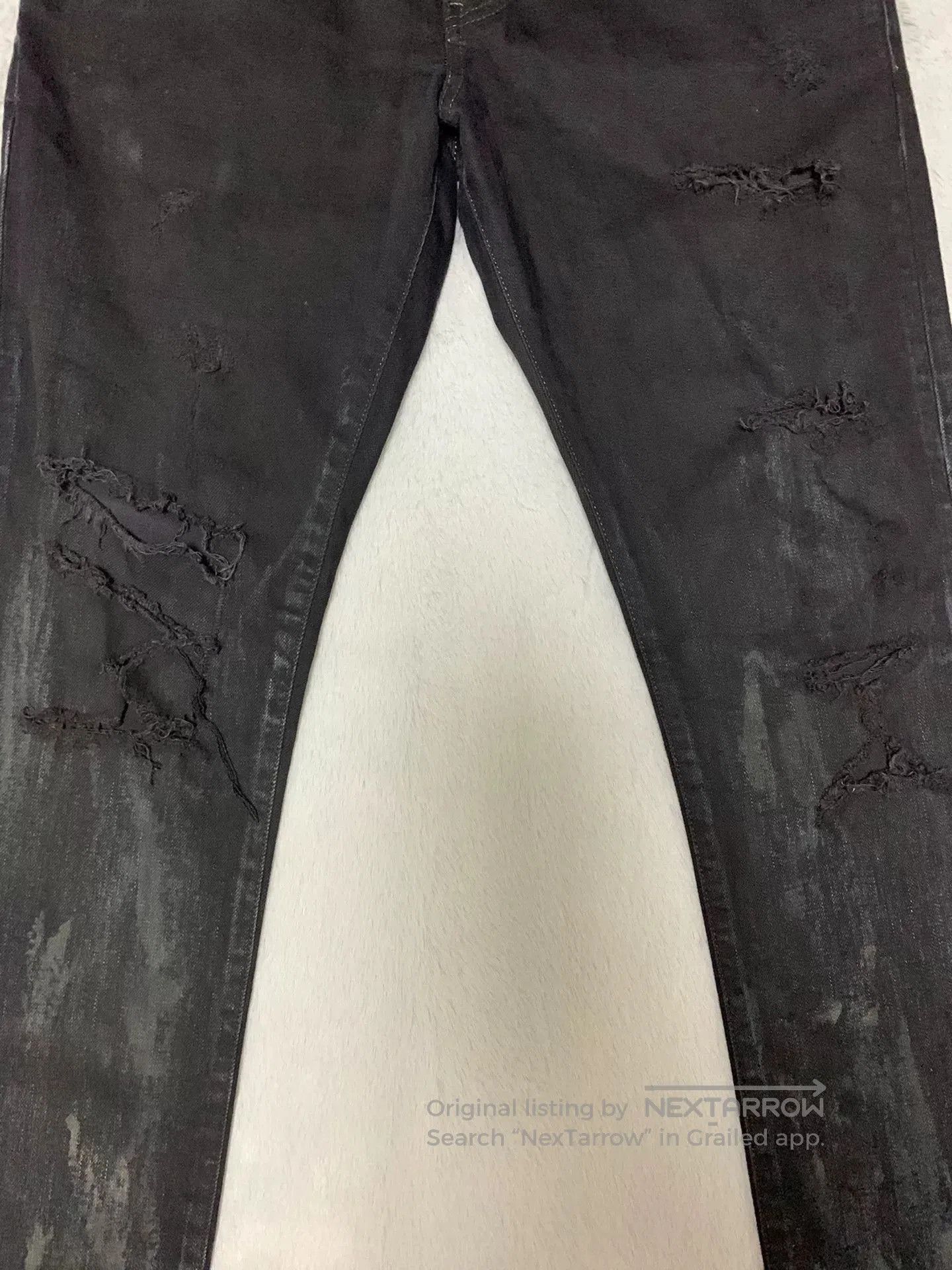 Saint Laurent Paris Saint Laurent Distressed Black Denim Pants. Size US 32 / EU 48 - 6 Thumbnail