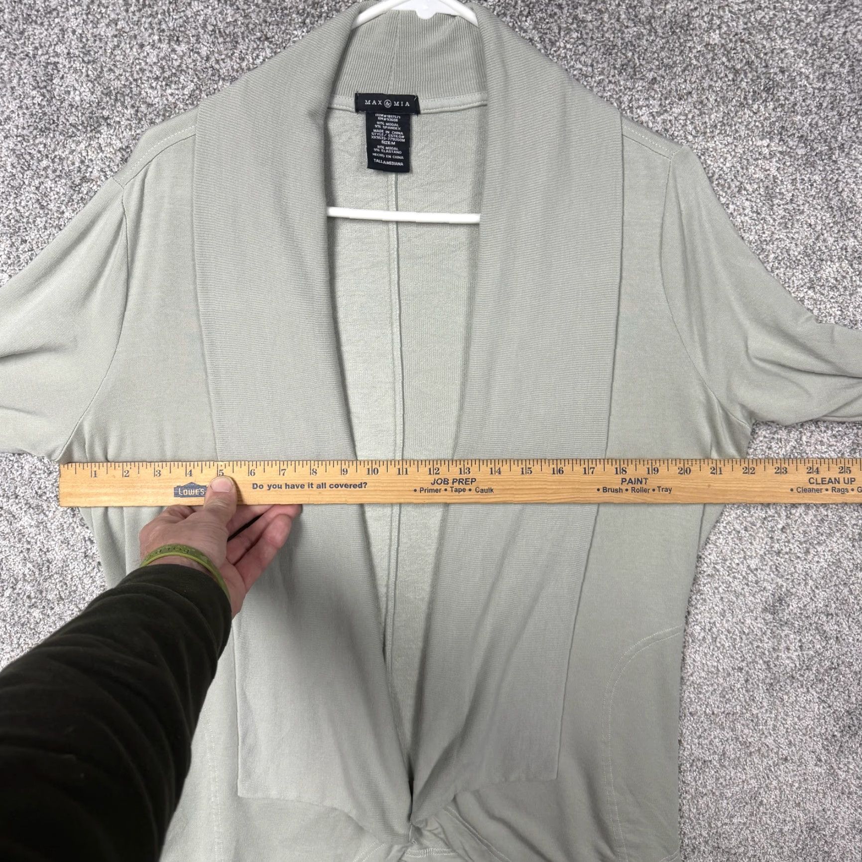 Vintage Max & Mia Cardigan Sweater M Green Women Slim Knit Jersey Open Front Pockets Lightweight All Seasons Fall Spring Winter Size M / US 6-8 / IT 42-44 - 4 Thumbnail