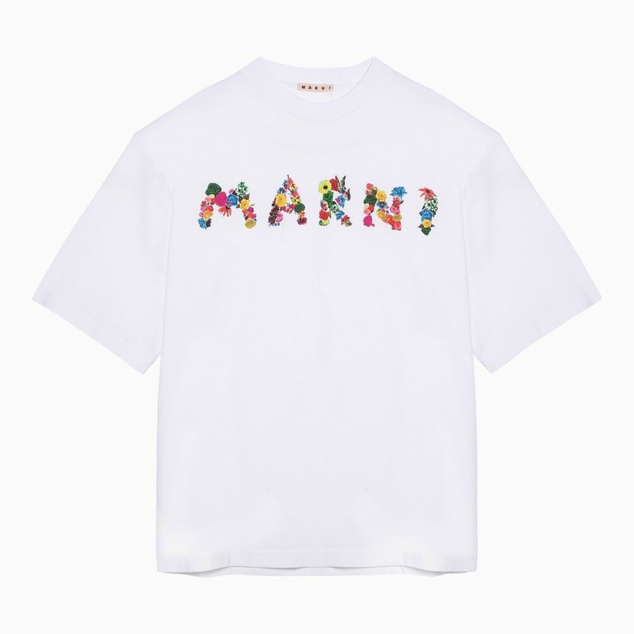 Marni o1d2blof0424 Logo T-Shirts in White Size US L / EU 52-54 / 3 - 1 Thumbnail