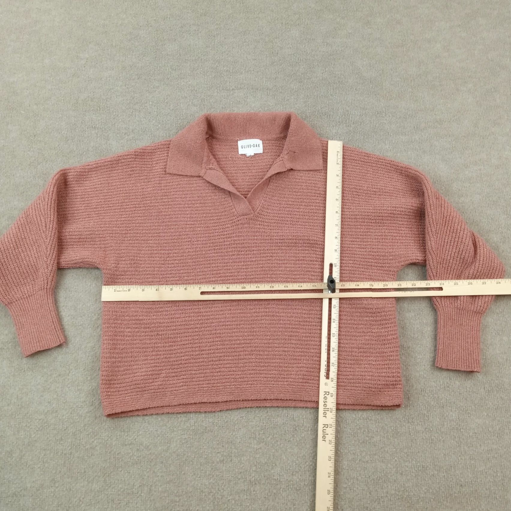 Olive Olive & Oak Sweater Womens Small Pink Pullover Long Sleeve Soft Collared Size S / US 4 / IT 40 - 2 Thumbnail