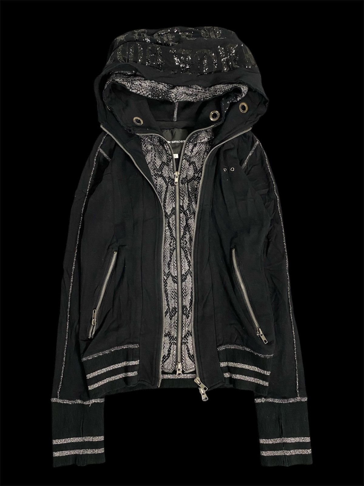 Japanese Brand Japanese buffalo bobs double layer snake skin hoodie Size US S / EU 44-46 / 1 - 1 Thumbnail