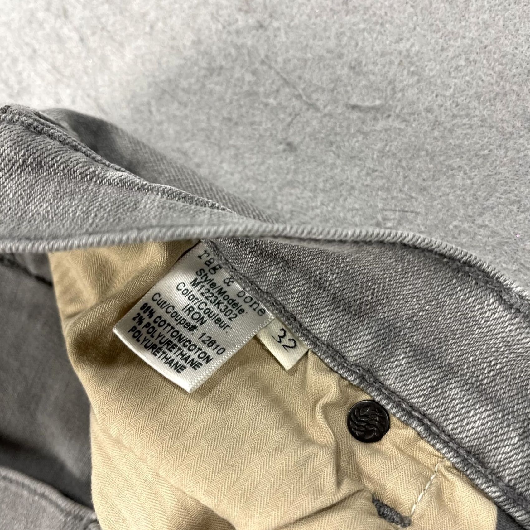 Rag & Bone rag & bone Fit 2 Jeans Mens 32x33 Gray Slim Straight Light Wash Denim Stretch Size US 32 / EU 48 - 6 Thumbnail