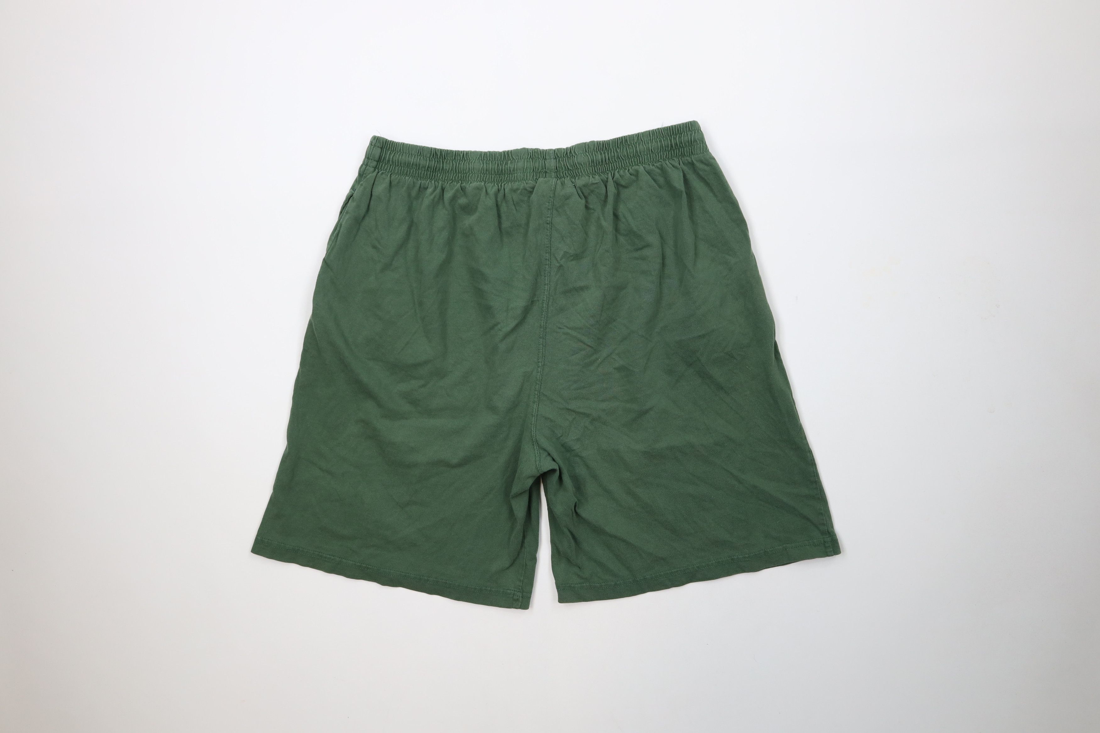 Vintage Vintage 90s Faded Eastern Michigan University Shorts Green Size US 34 / EU 50 - 11 Thumbnail