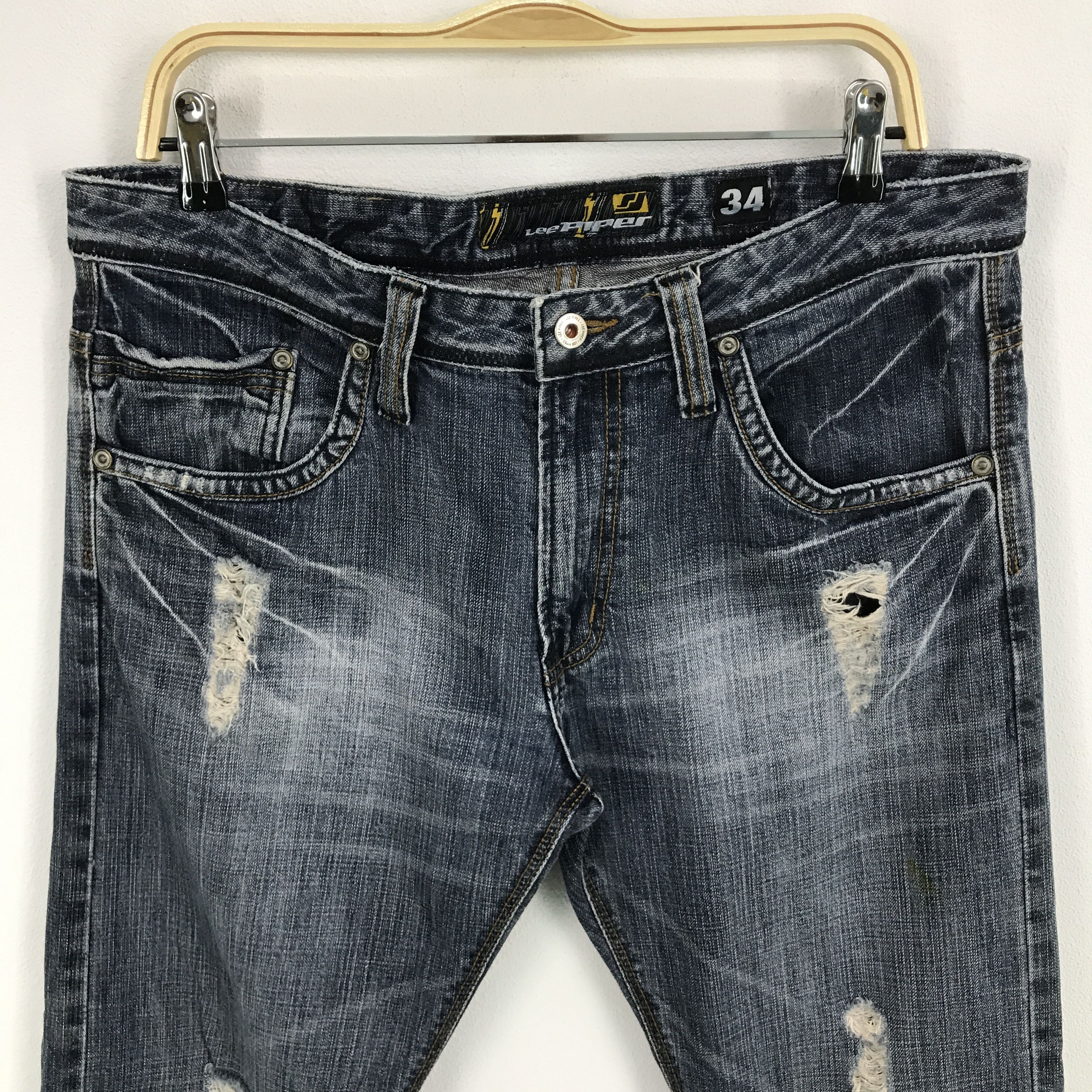 Japanese Brand × Lee Japan style denim Lee distressed jean pants Size US 34 / EU 50 - 3 Thumbnail