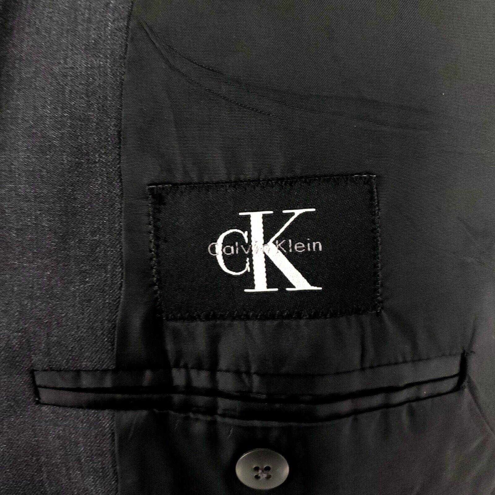 Calvin Klein Calvin Klein Wool 3 Button Sport Coat 42R Gray Blazer Size 42R - 7 Thumbnail