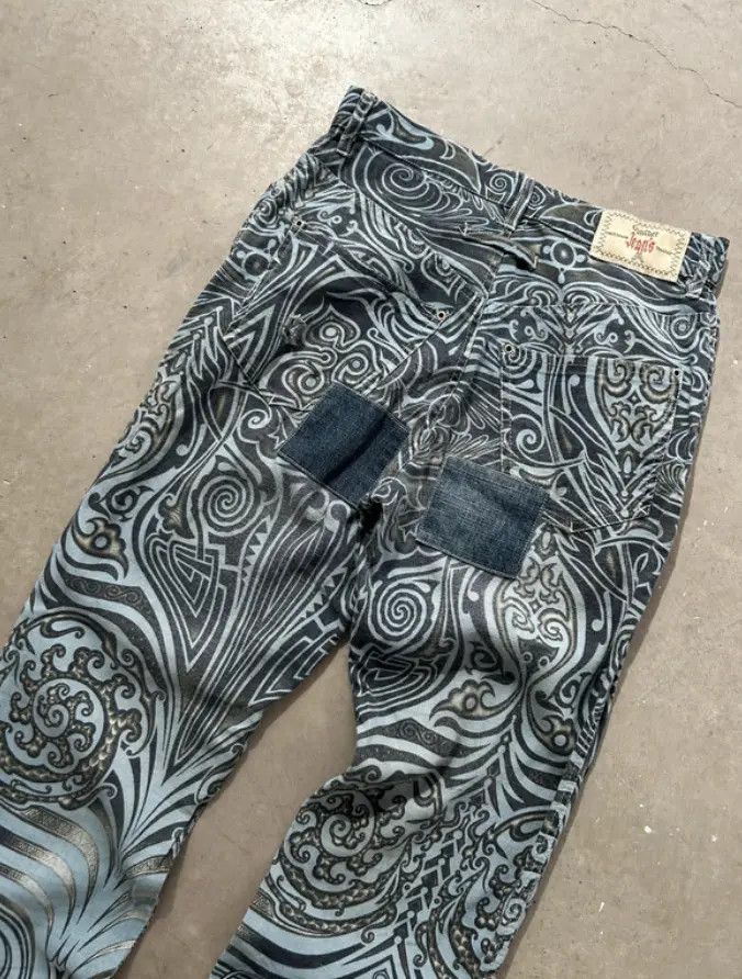 Jean Paul Gaultier Jean Paul Gaultier Jeans Graphic Tribal Denim Tattoo EX0124 Size 25" / US 0 / IT 36 - 4 Thumbnail