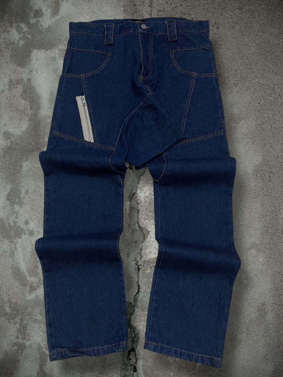 Vintage 1990s Rare Japan Designer Speed Orange Denim