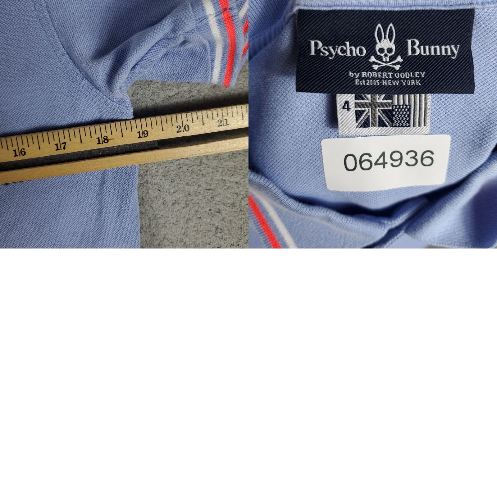 Psycho Bunny Psycho Bunny Shirt Mens Size 4 Blue Skull Crossbones Short Sleeve STAINED Size US S / EU 44-46 / 1 - 8 Thumbnail