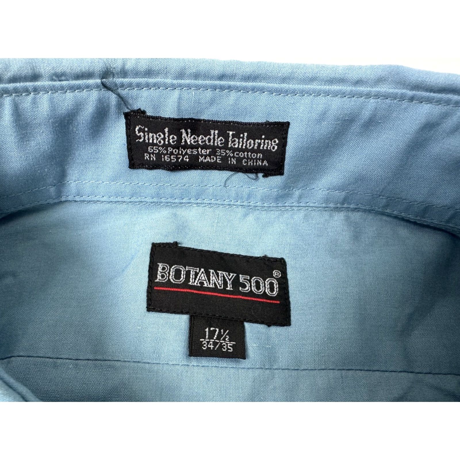 Vintage VINTAGE Botany 500 Shirt Men XL Blue 80s 90s Casual Preppy Button-Up Cotton Polyester Solid Long Sleeve Size US XL / EU 56 / 4 - 2 Thumbnail