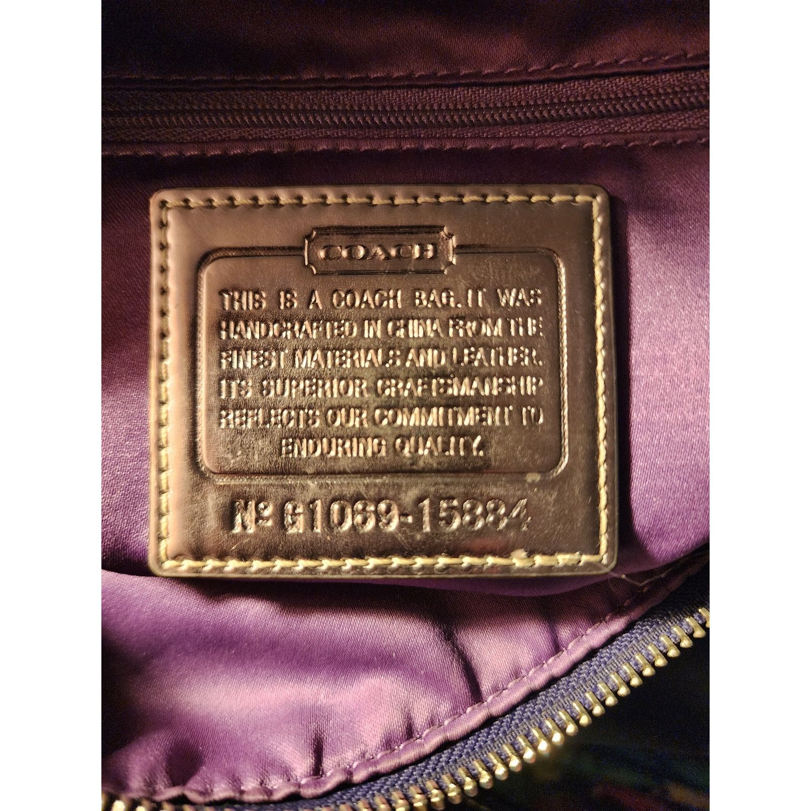 Coach Rare Find Coach Poppy Plaid purple pink metallic handbag Size ONE SIZE - 10 Thumbnail