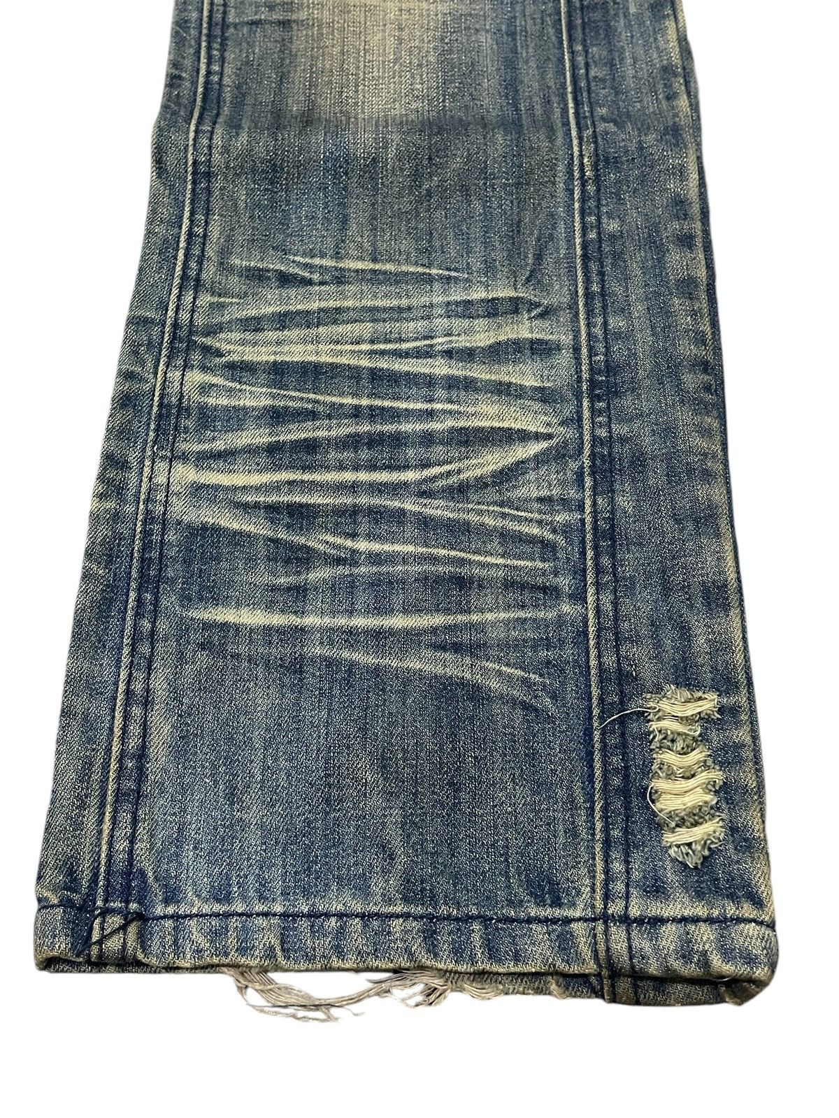 If Six Was Nine × Japanese Brand × Junya Watanabe Crazy Race Pierced & Studded Panelled Poem Mud Jeans Size US 32 / EU 48 - 9 Thumbnail