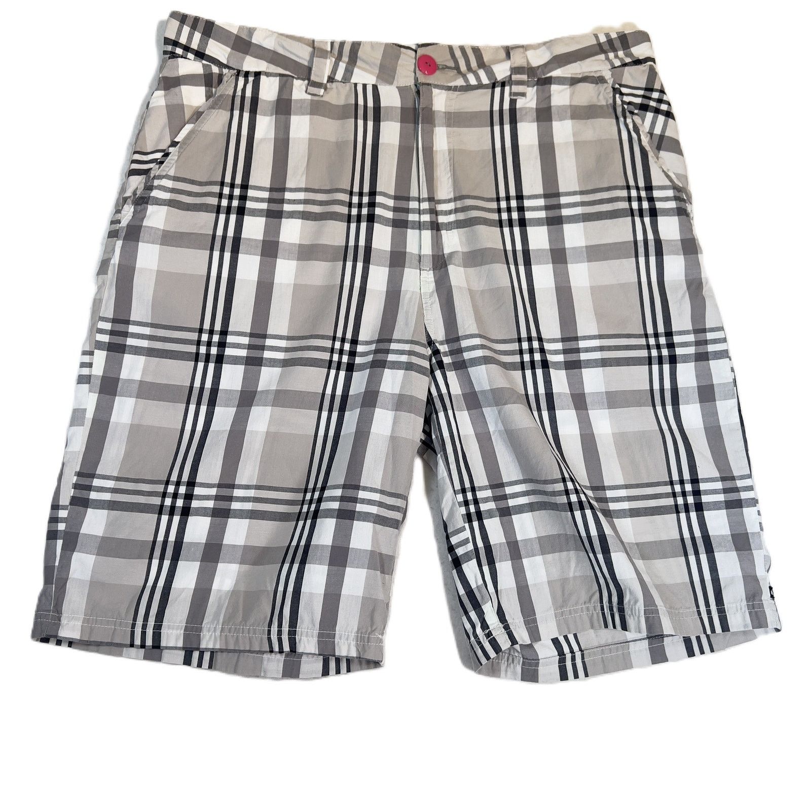 Quiksilver QuikSilver Edition Hybrid Short Men Cotton Black Grey Plaid Size US 36 / EU 52 - 1 Thumbnail