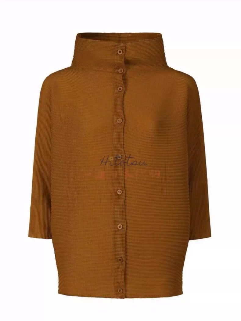 Issey Miyake Issey Miyake size:one size Brown pleated magic coat Size S / US 4 / IT 40 - 1 Thumbnail