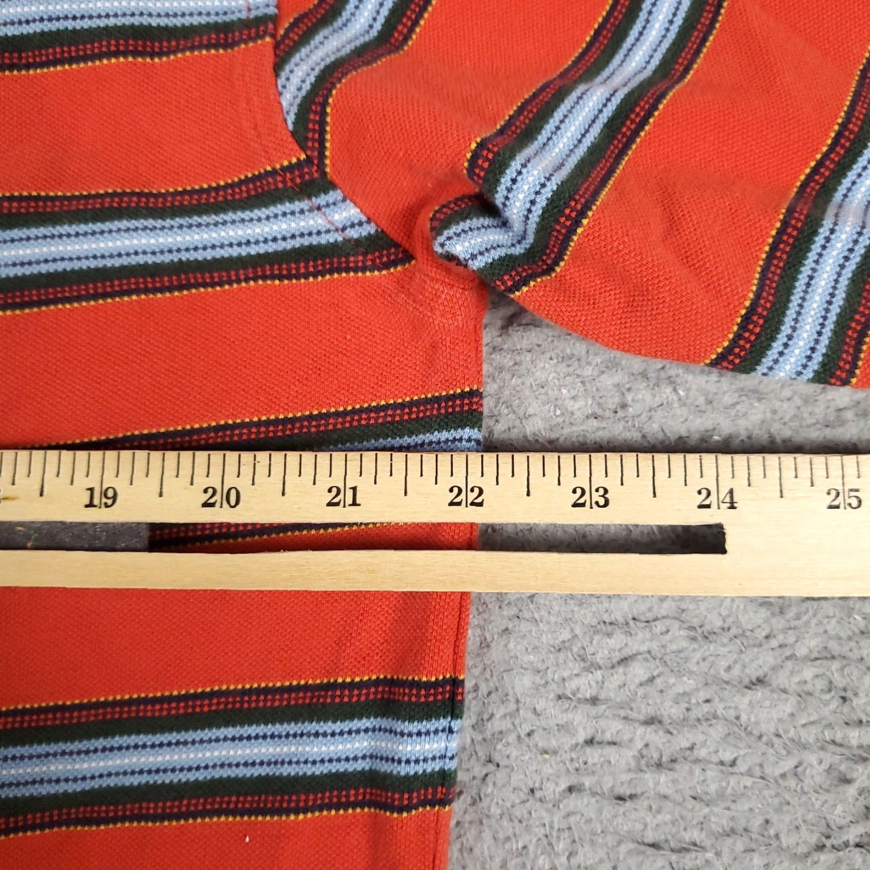 Tommy Hilfiger Tommy Hilfiger Polo Shirt Mens Large Red/Orange Striped Short Sleeve Polo Shirt Casual Shirt Size US L / EU 52-54 / 3 - 5 Thumbnail