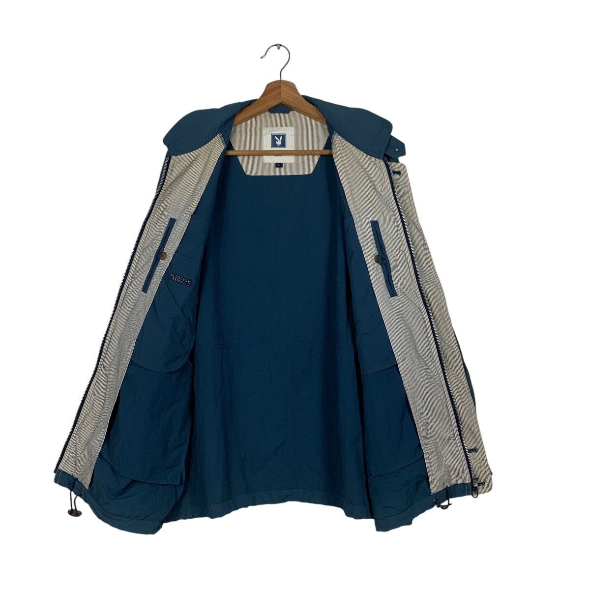 Playboy PLAYBOY Embroider Bunny Logo Blue Casual Jacket #1841-C80 Size US L / EU 52-54 / 3 - 11 Thumbnail