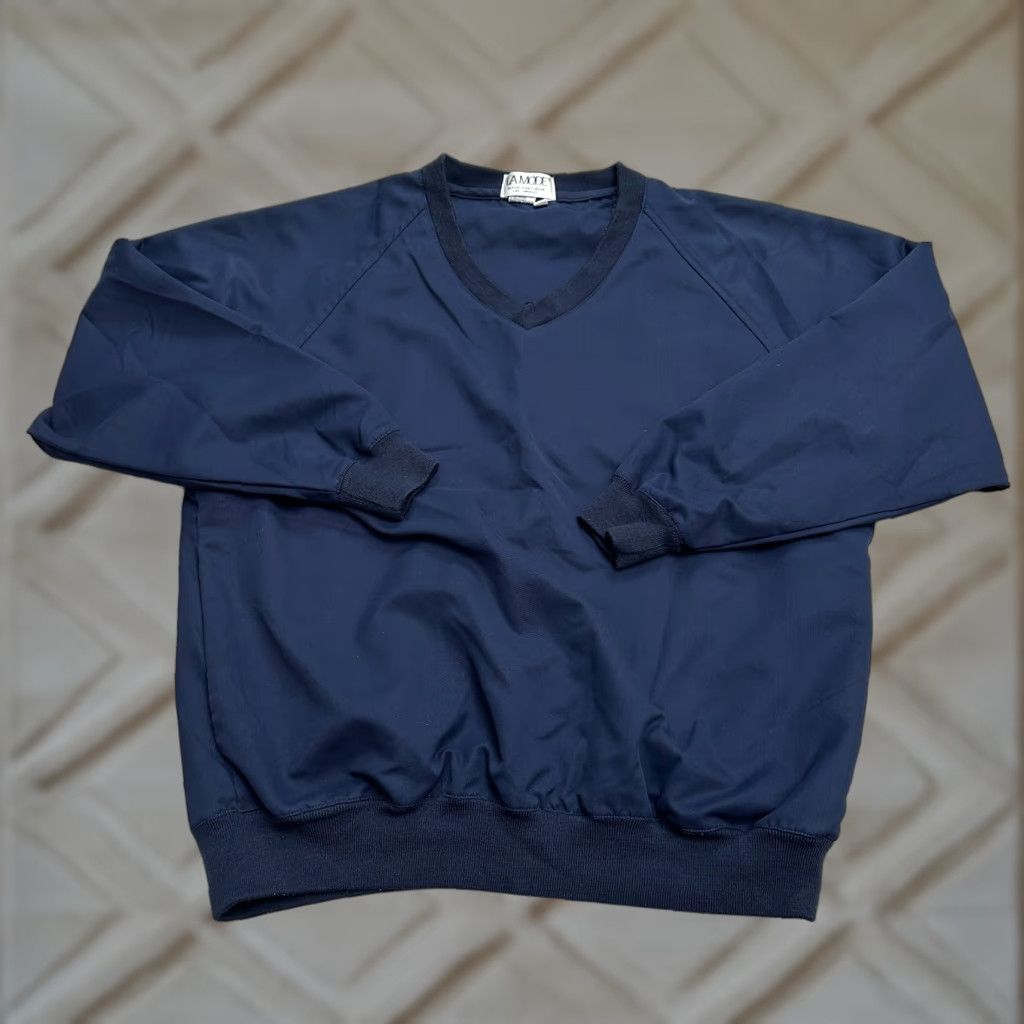 Vintage La Mode Vintage Windbreaker Sweatshirt Mens Medium Blue V-Neck Golf Pullover Size US M / EU 48-50 / 2 - 1 Thumbnail
