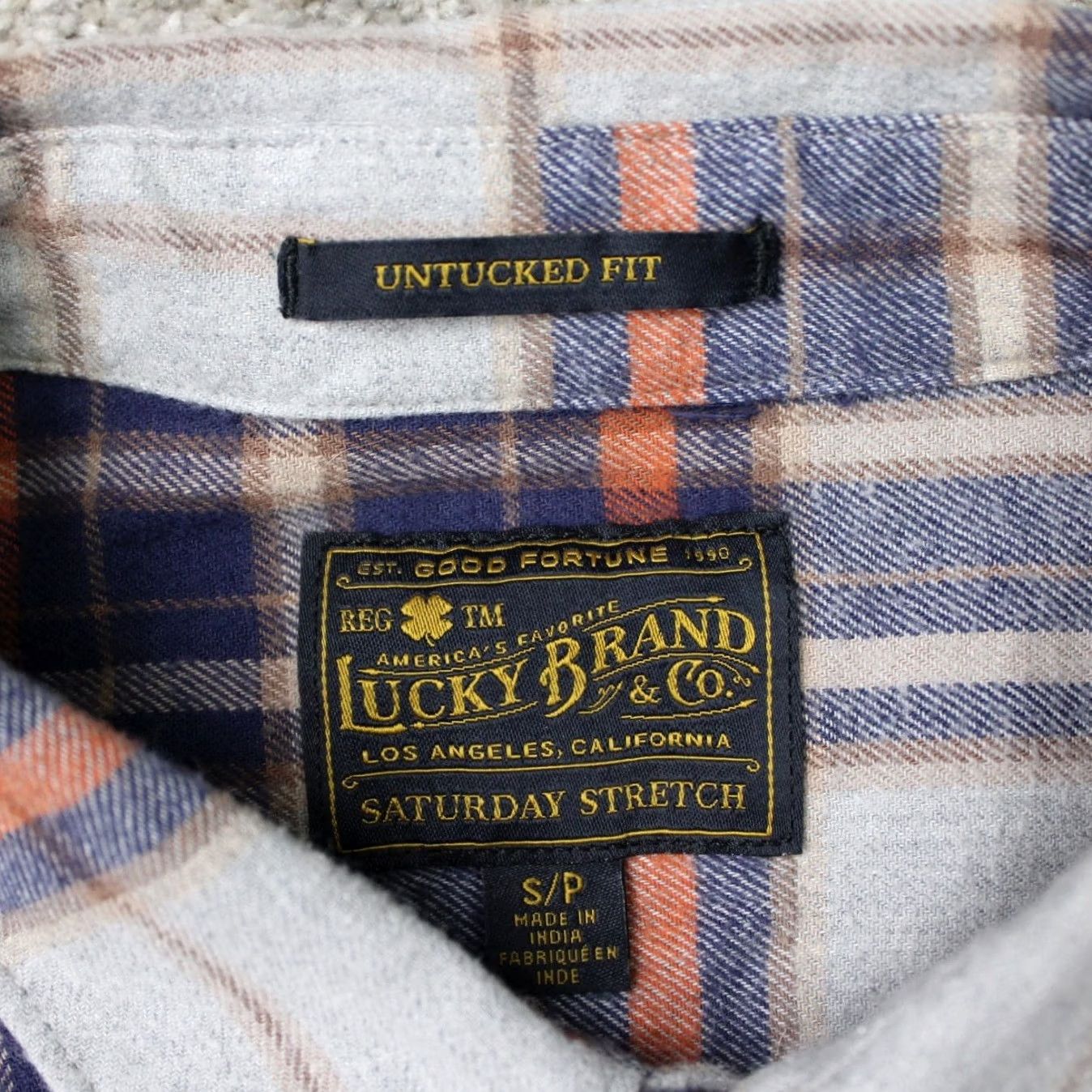 Lucky Brand Lucky Brand Shirt Men Small Blue Plaid Slim Fit Long Sleeve Button-Up Untucked Western Style Size US S / EU 44-46 / 1 - 6 Thumbnail