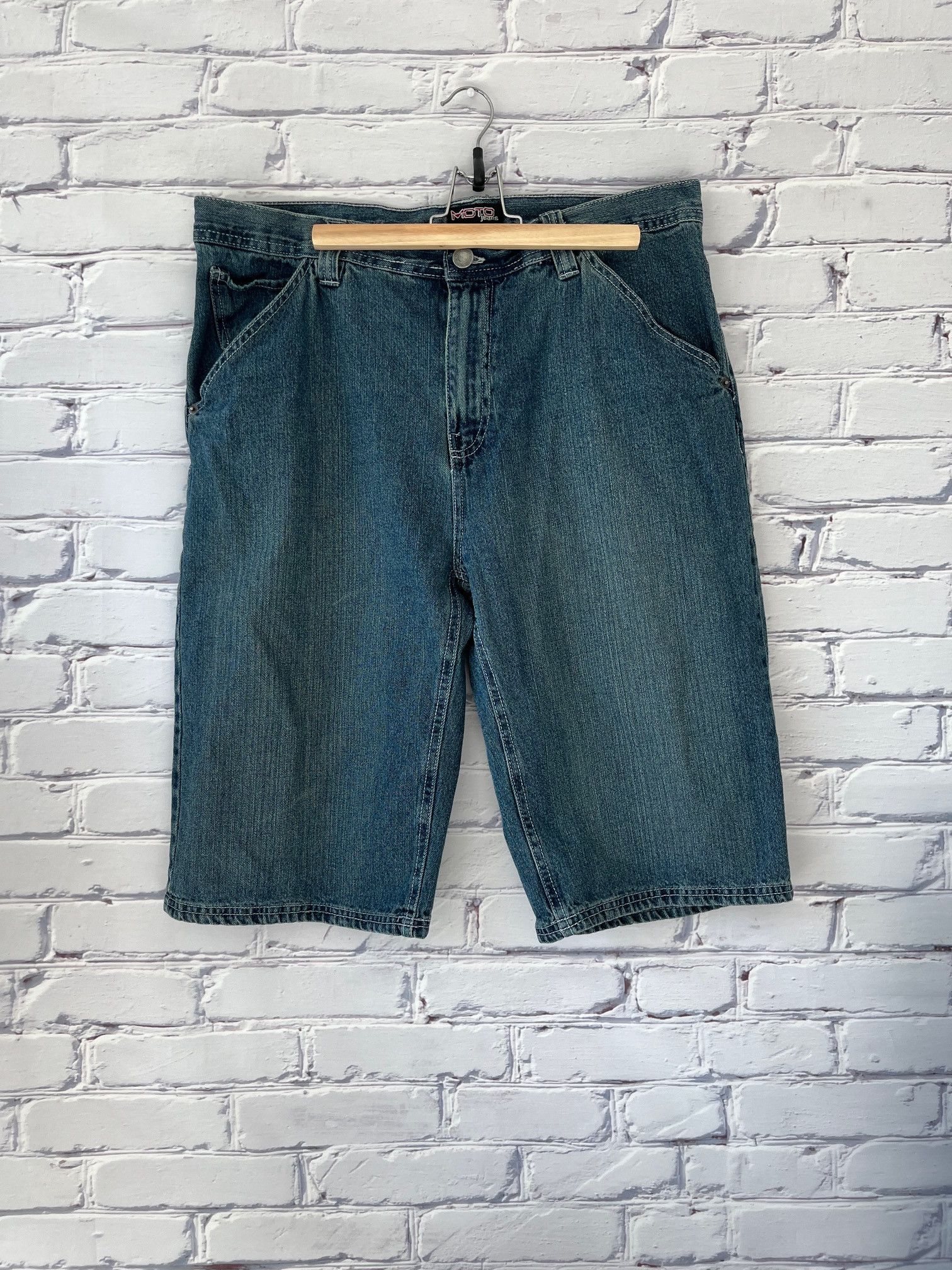 Vintage Vintage Moto Jeans Denim Shorts Size US 34 / EU 50 - 3 Thumbnail