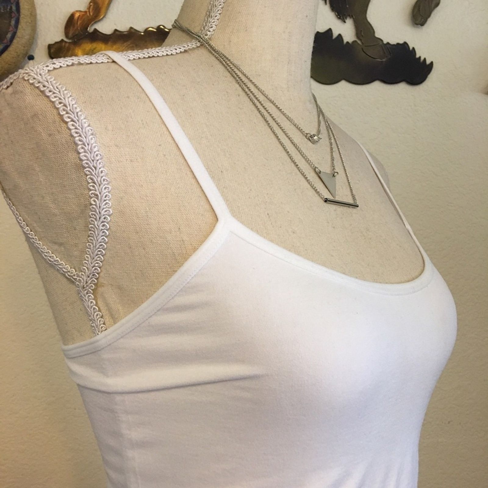 Jewelry Silver tone triple layer chain & pendant necklace Size ONE SIZE - 2 Thumbnail