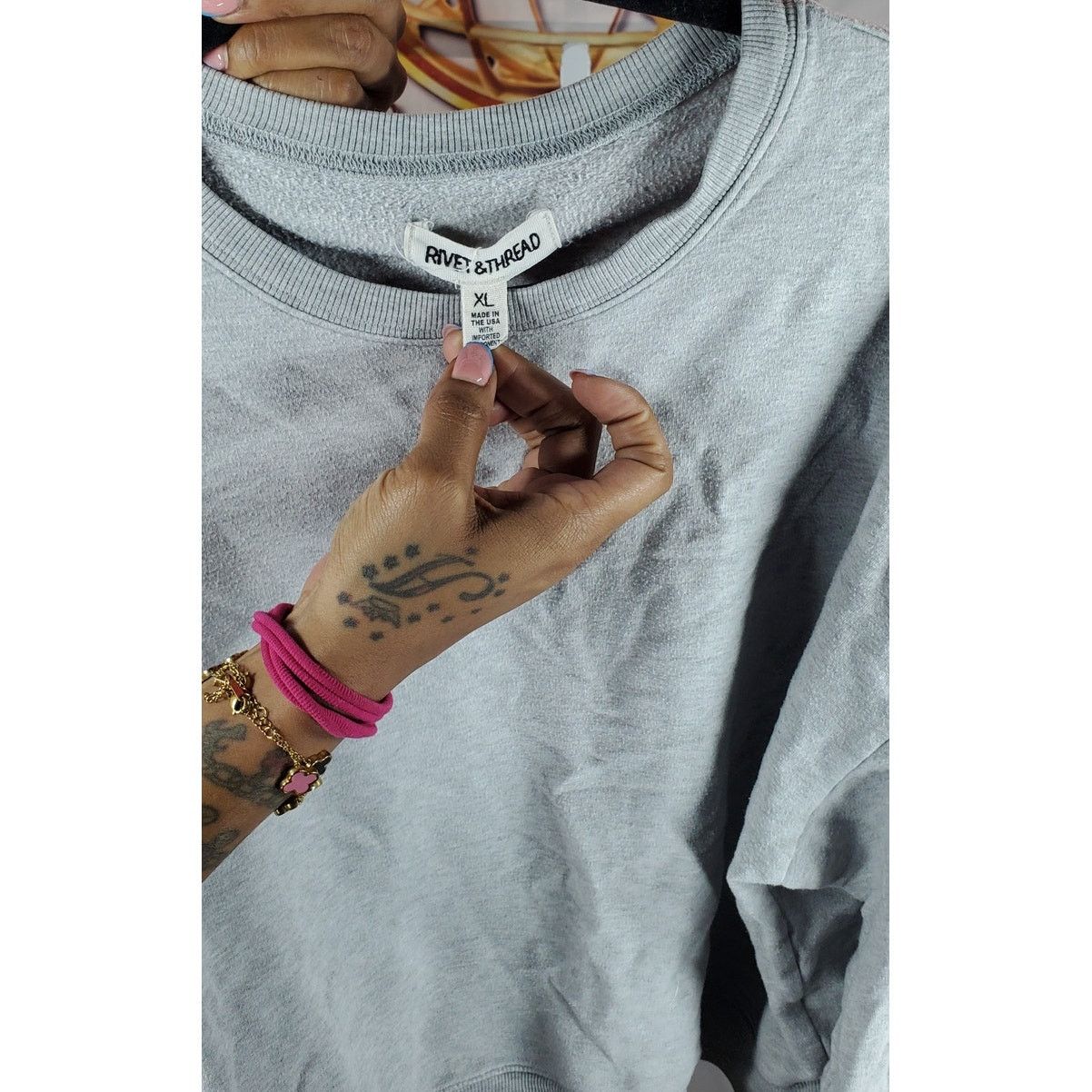 Other Rivet & Thread Gray Cropped Sweatshirt Pullover Size XL Size XL / US 12-14 / IT 48-50 - 3 Thumbnail