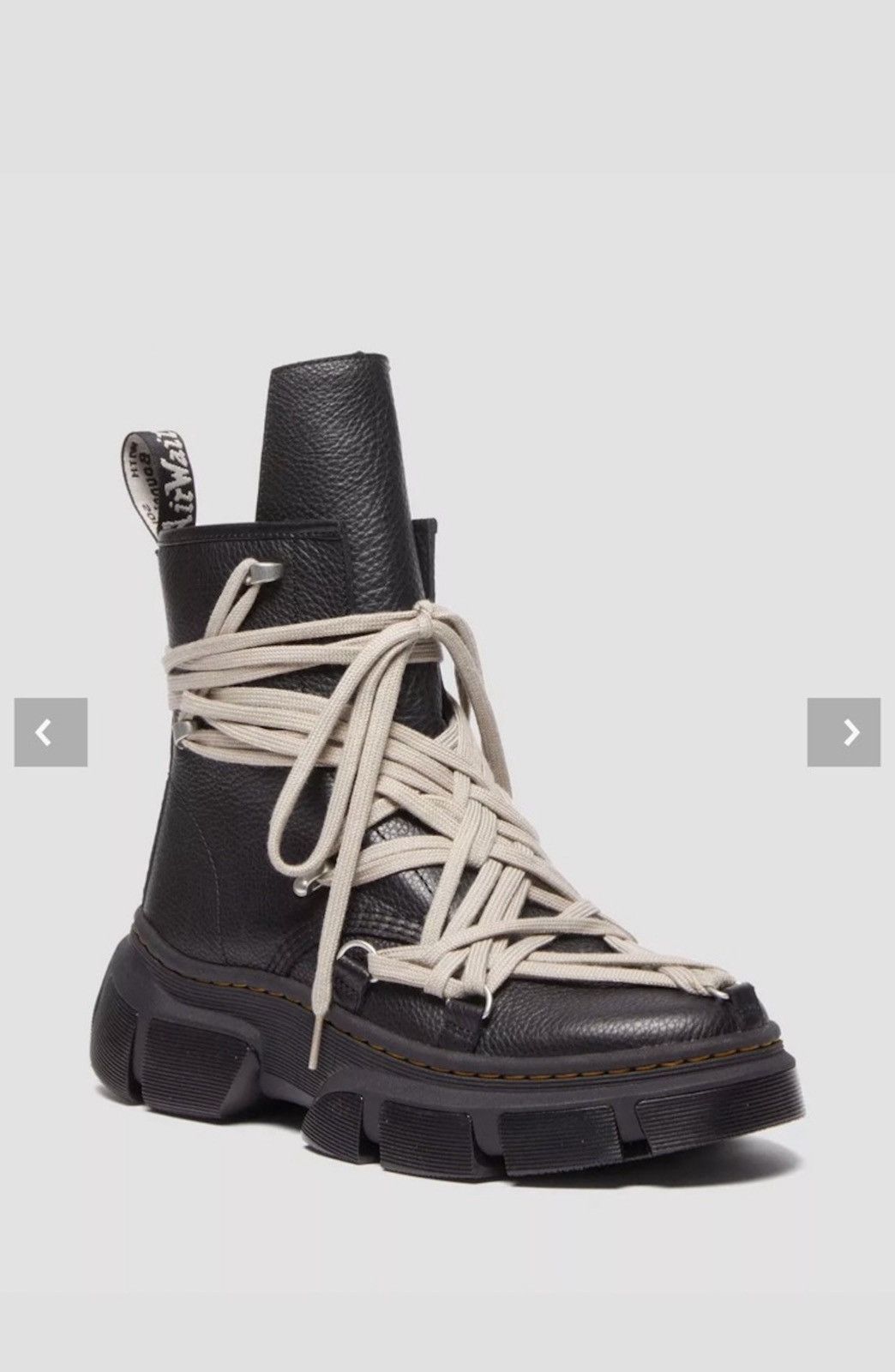 image of Dr Martens x Rick Owens Dr. Martens Black Mega Lace Boots, Men's (Size 9)