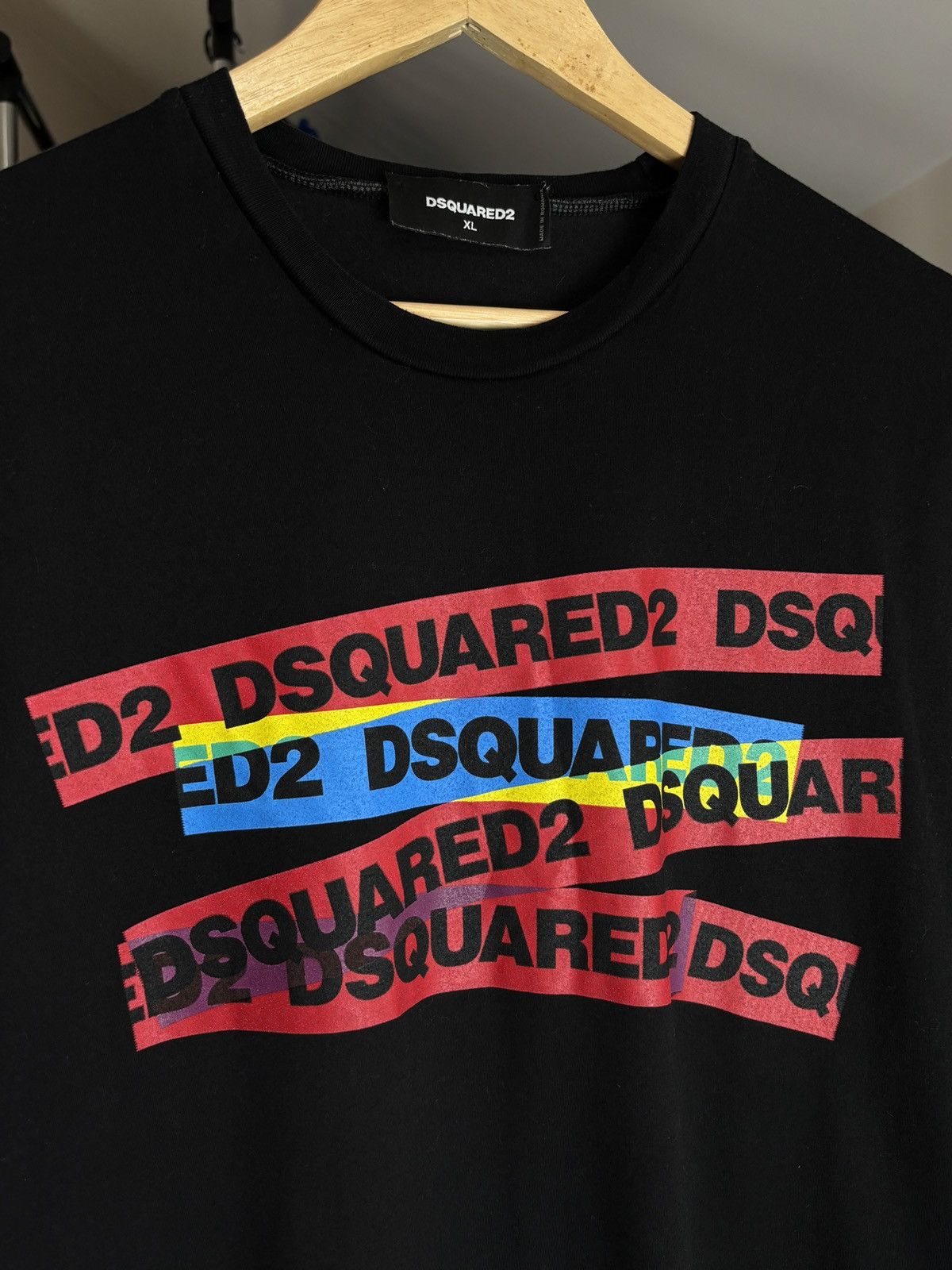 Designer Dsquared2 Tape Logo Designer T-Shirt Size US XL / EU 56 / 4 - 3 Thumbnail