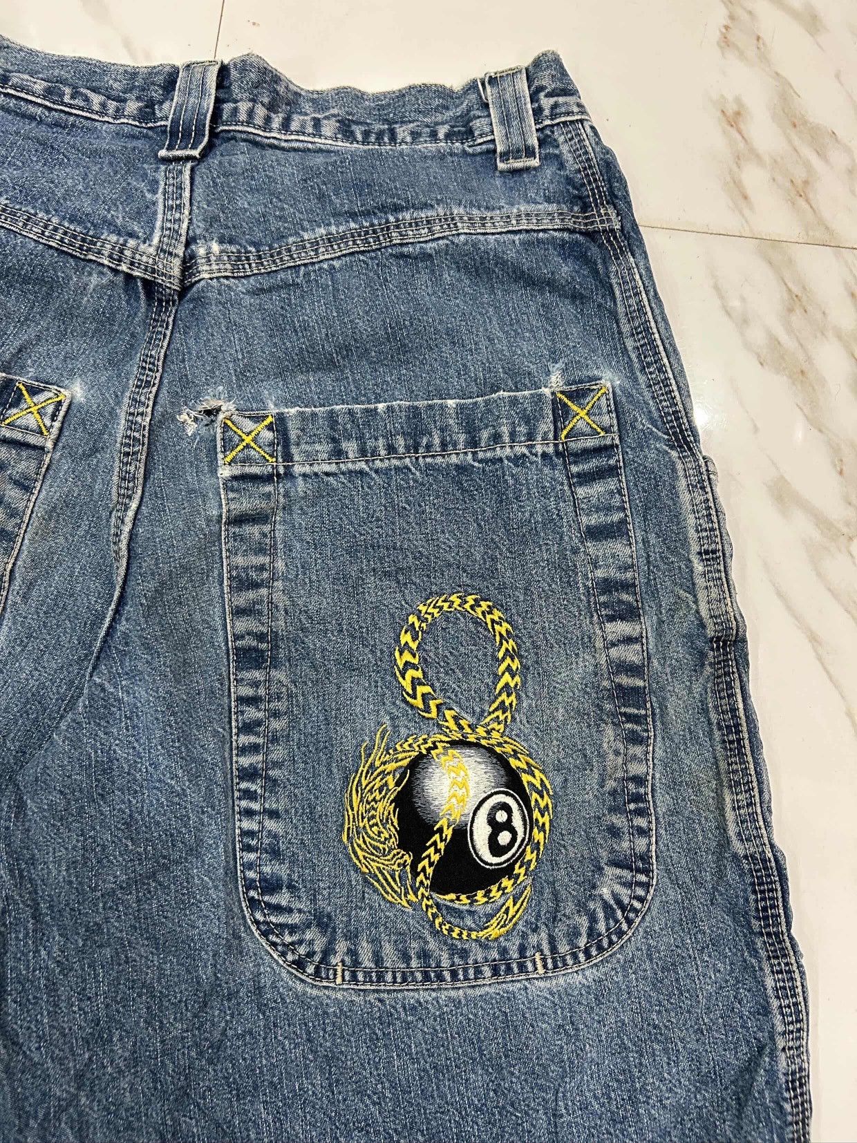 JNCO Vintage JNCO Jeans 8-Ball dragon Baggy Denim Jorts Size US 30 / EU 46 - 2 Thumbnail