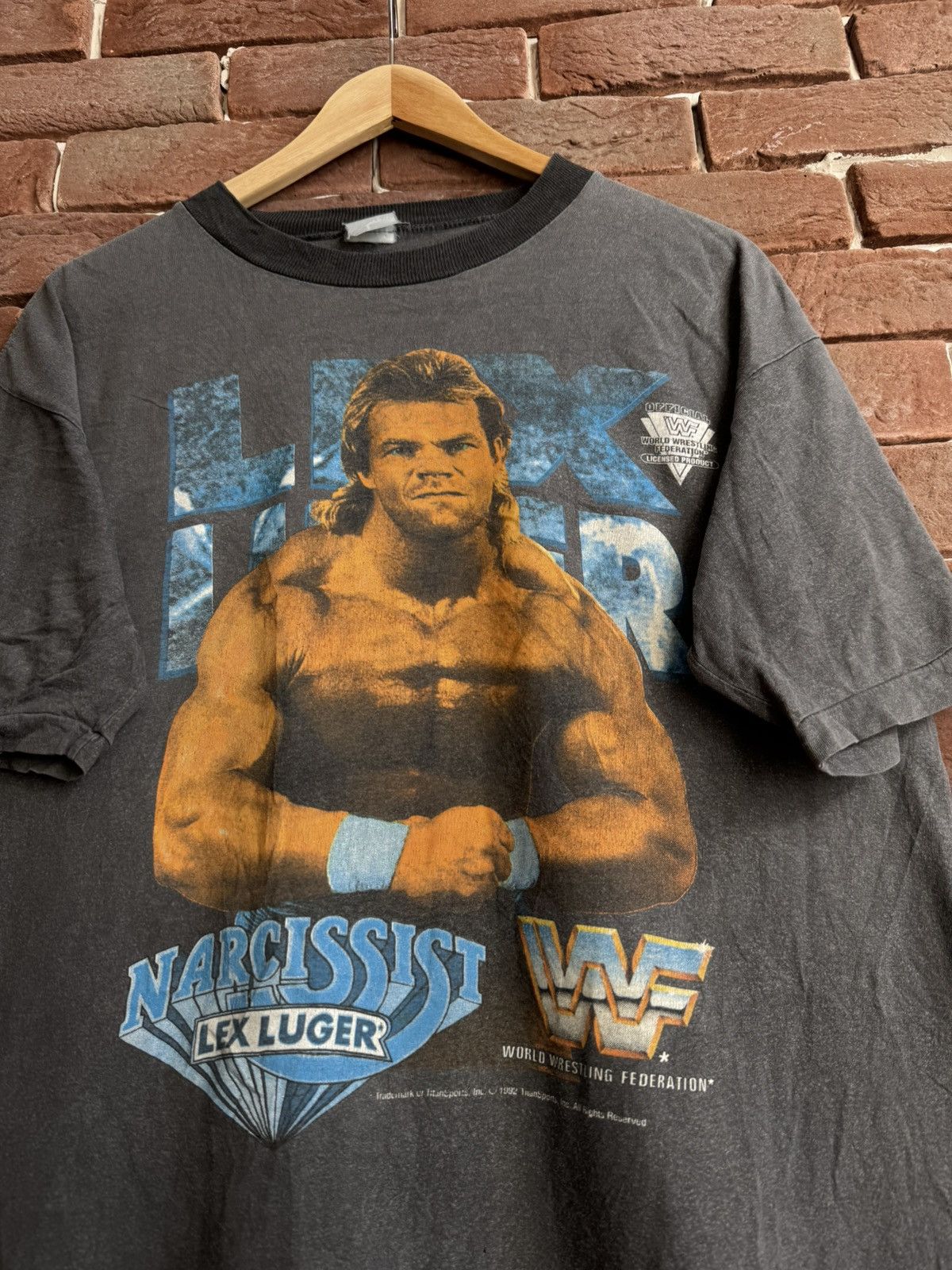 Vintage 1992 Lex Luger Vintage 90s Rare Wrestling Tee WWF WWE Size US L / EU 52-54 / 3 - 5 Thumbnail